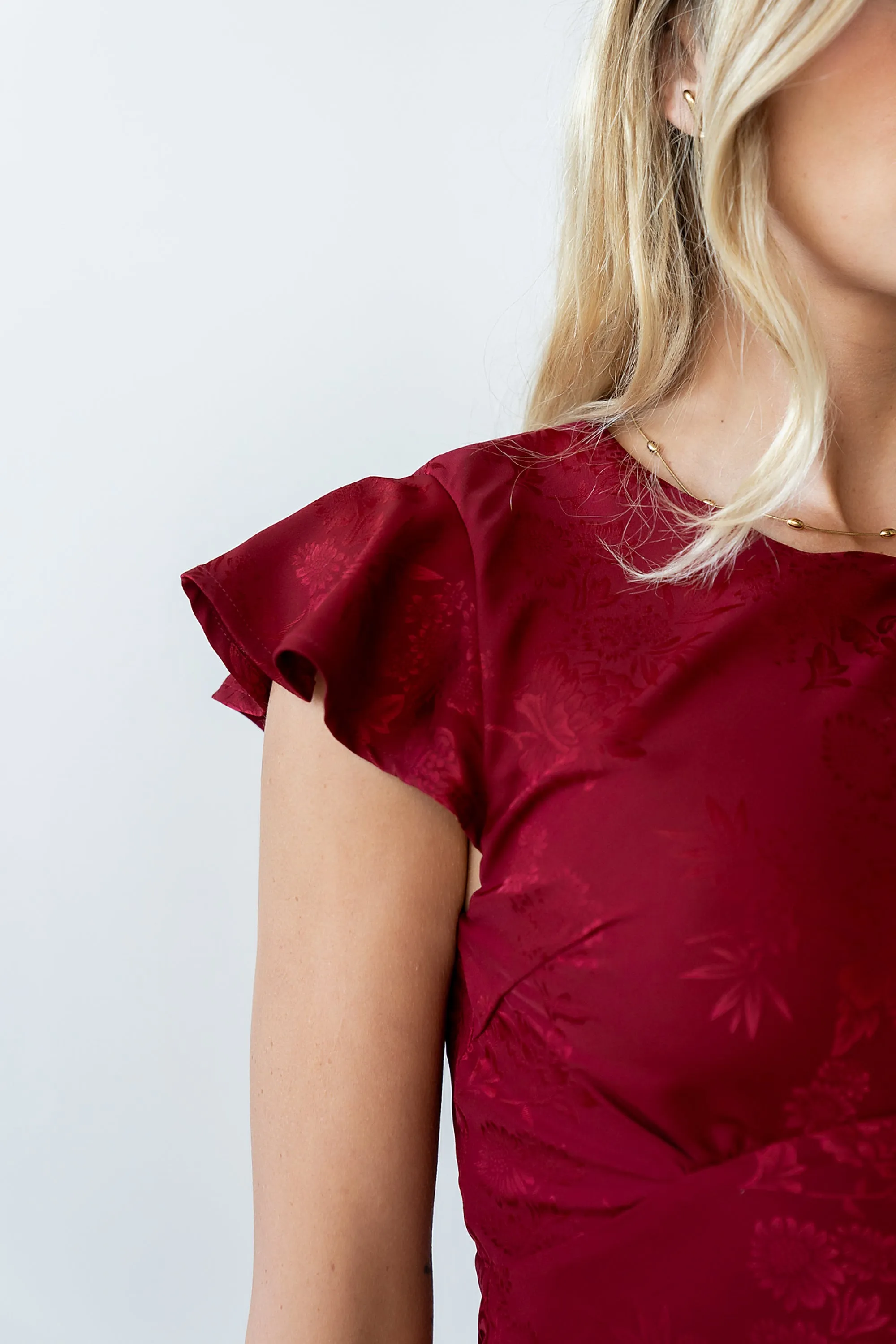 Mateo Floral Maxi Dress in Red sold by bohme product image thumbnail 5