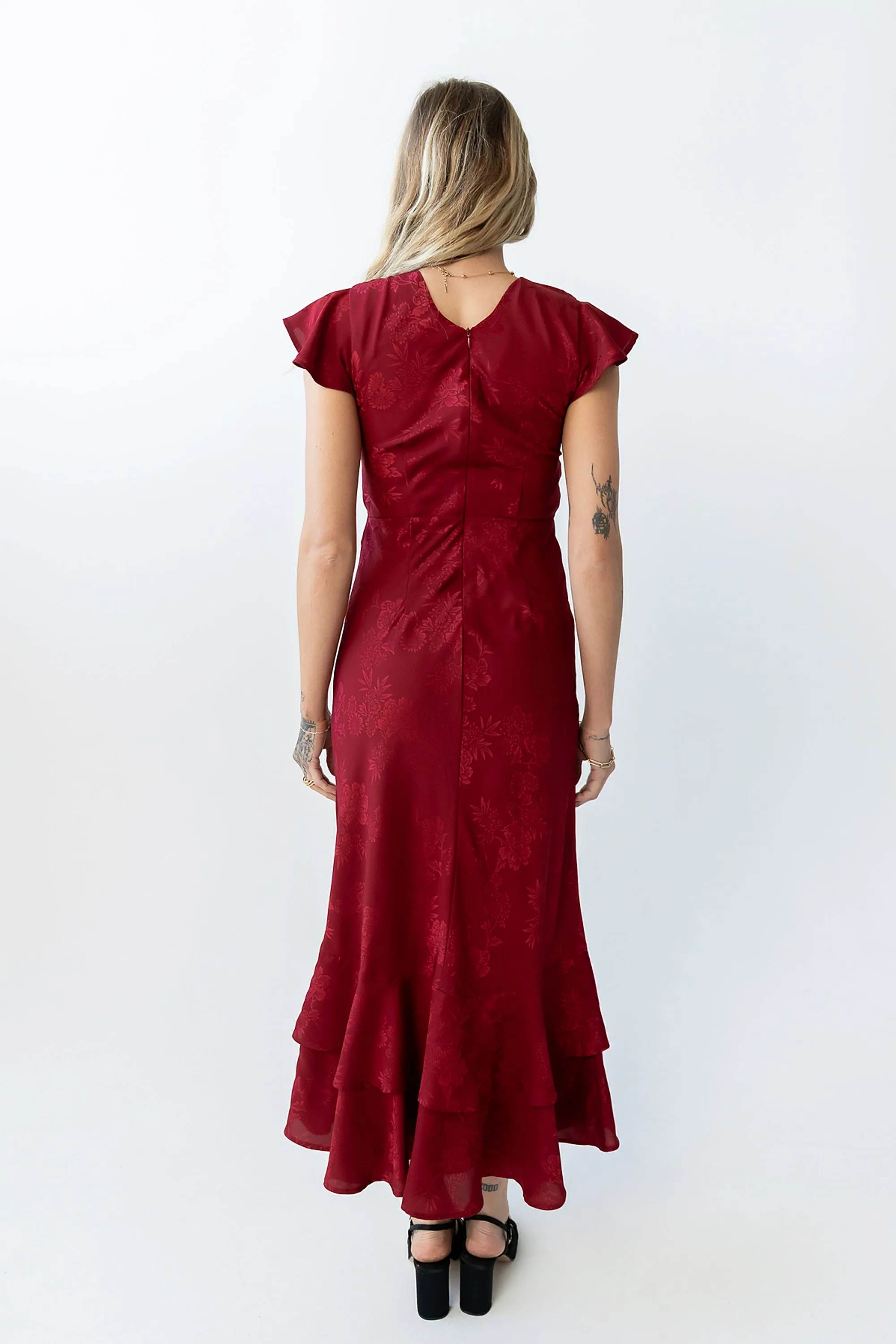 Mateo Floral Maxi Dress in Red sold by bohme product image thumbnail 2