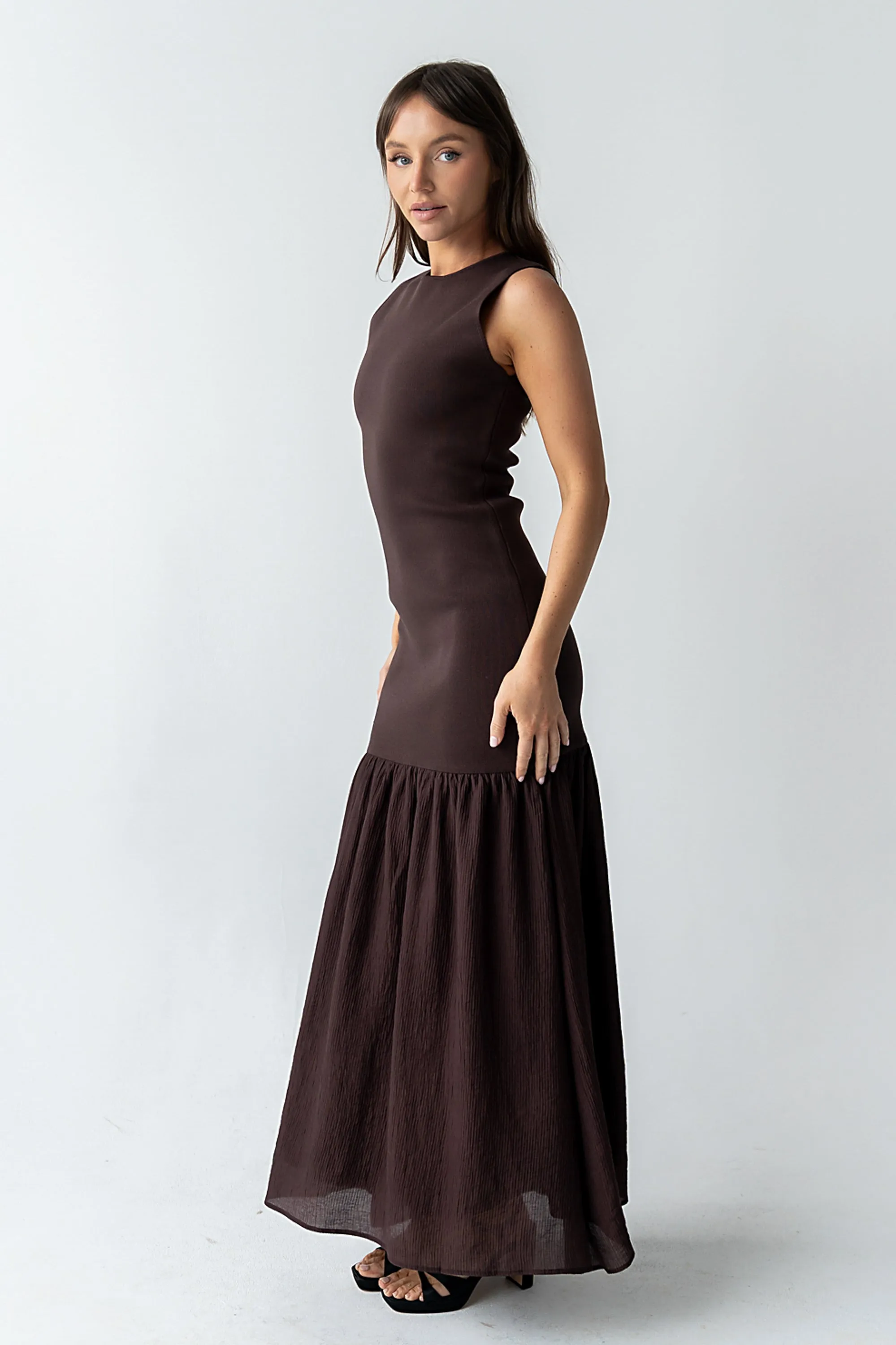 Lindsey Mermaid Maxi Dress in Brown - FINAL SALE sold by bohme product image thumbnail 5