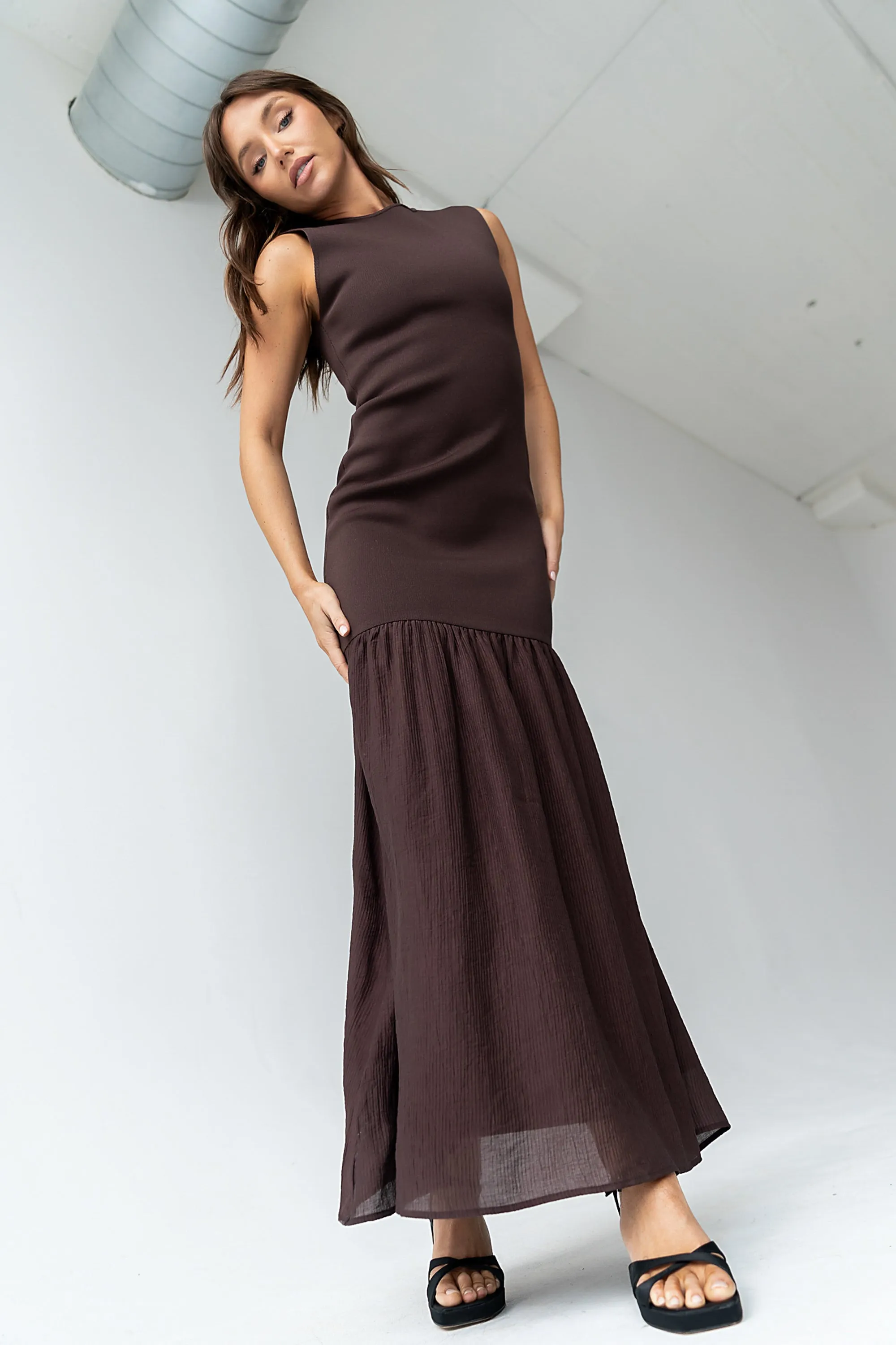Lindsey Mermaid Maxi Dress in Brown - FINAL SALE sold by bohme product image thumbnail 2