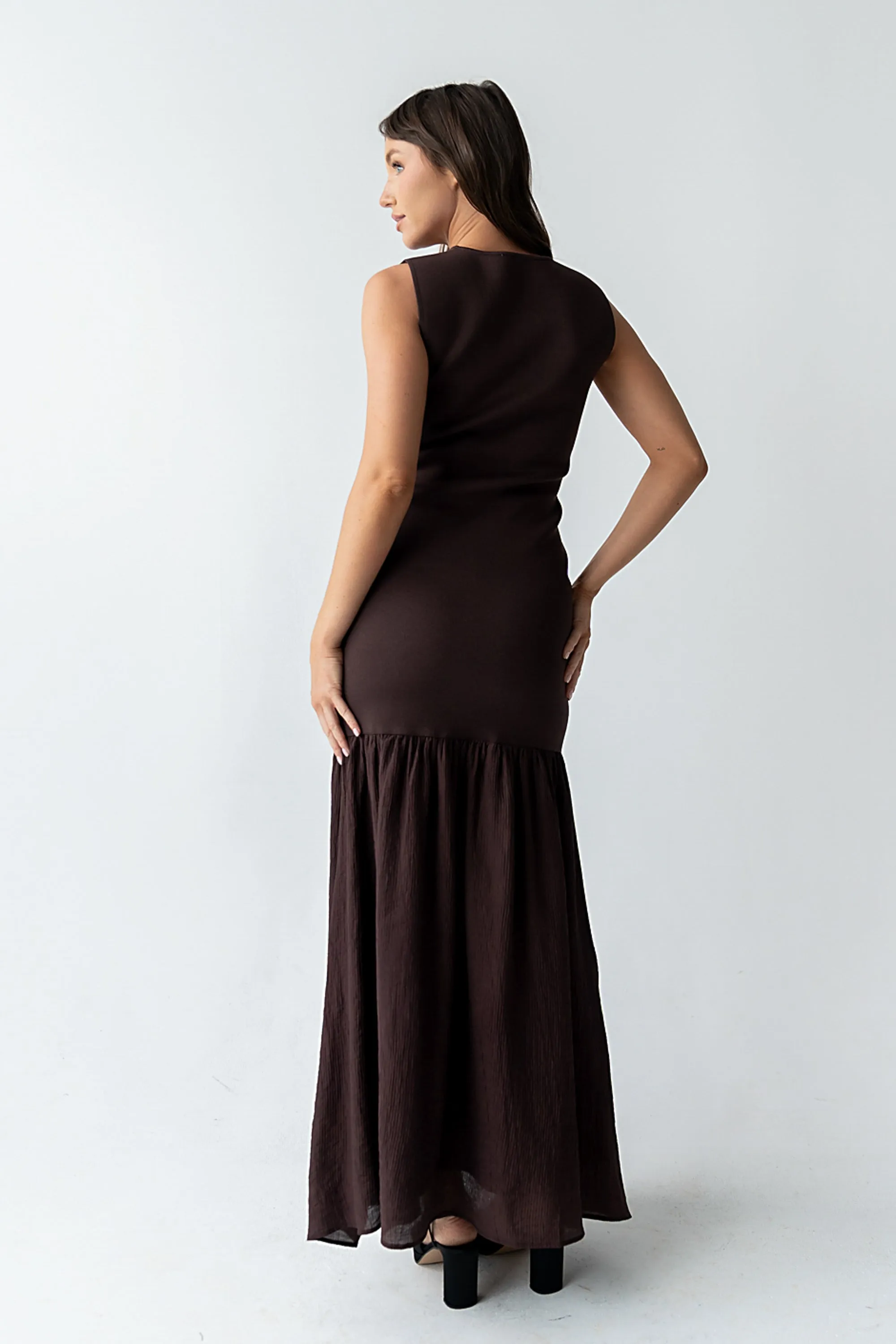 Lindsey Mermaid Maxi Dress in Brown - FINAL SALE sold by bohme product image thumbnail 3