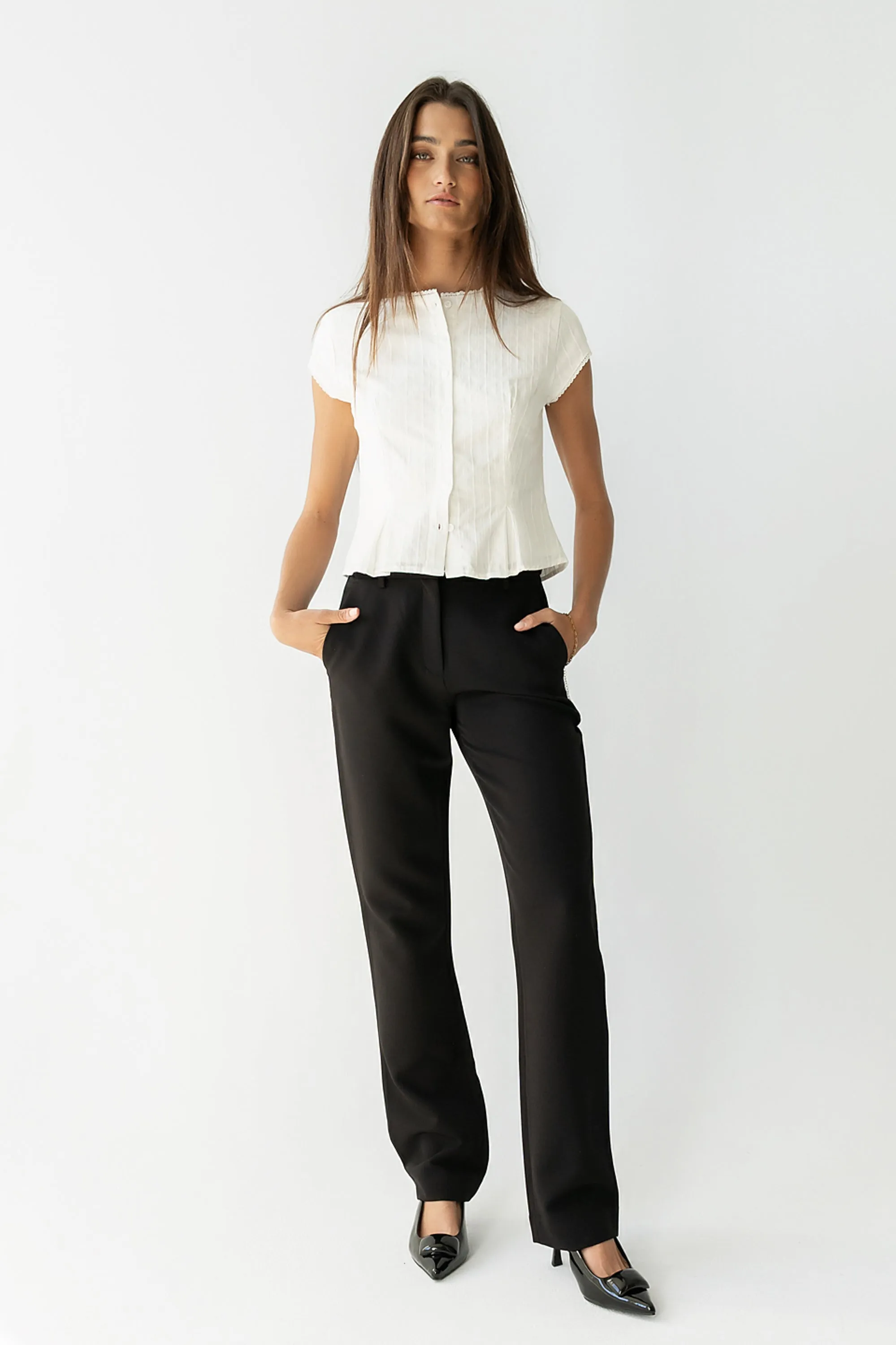 Montie Straight Leg Trousers in Black sold by bohme product image thumbnail 4