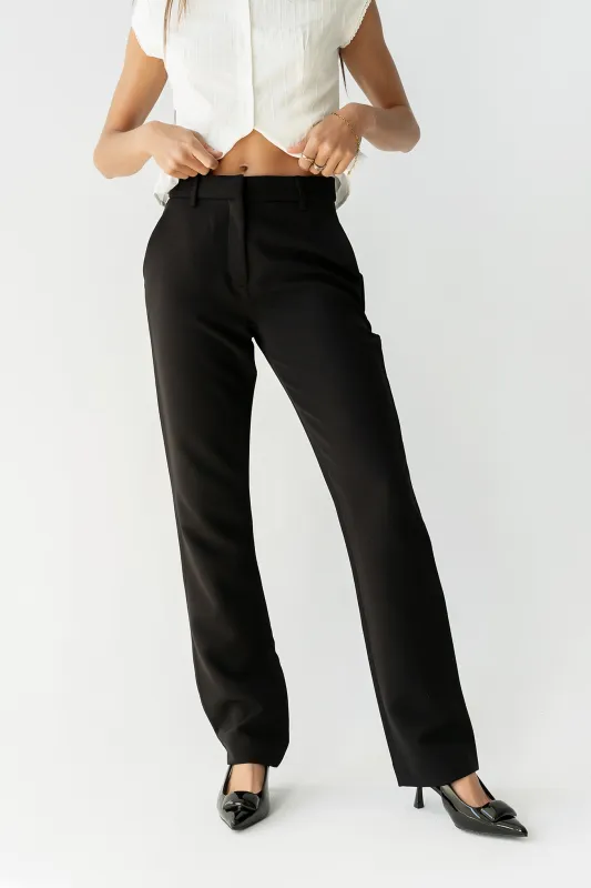 Montie Straight Leg Trousers in Black sold by bohme