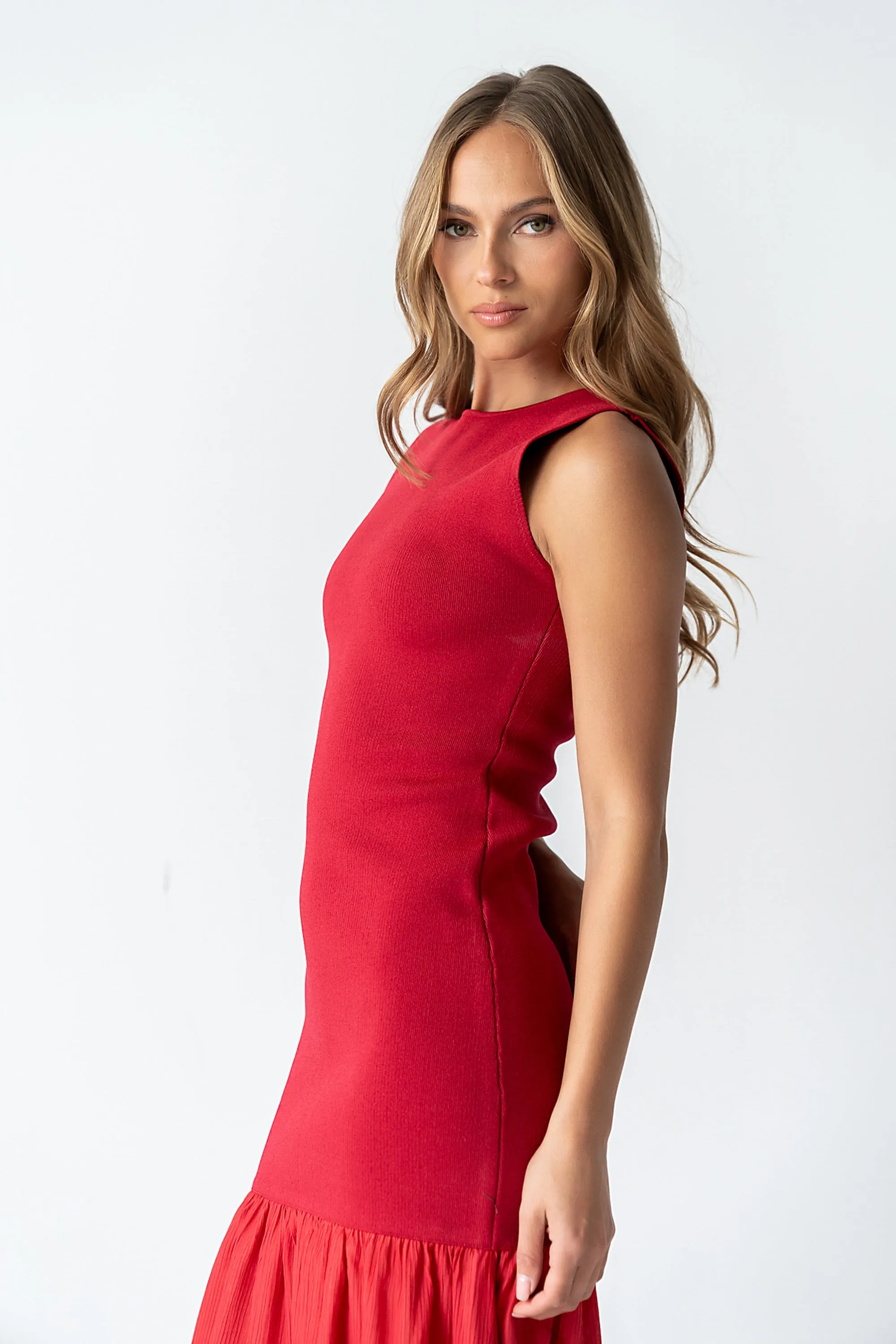 Lindsey Mermaid Maxi Dress in Red sold by bohme product image thumbnail 4