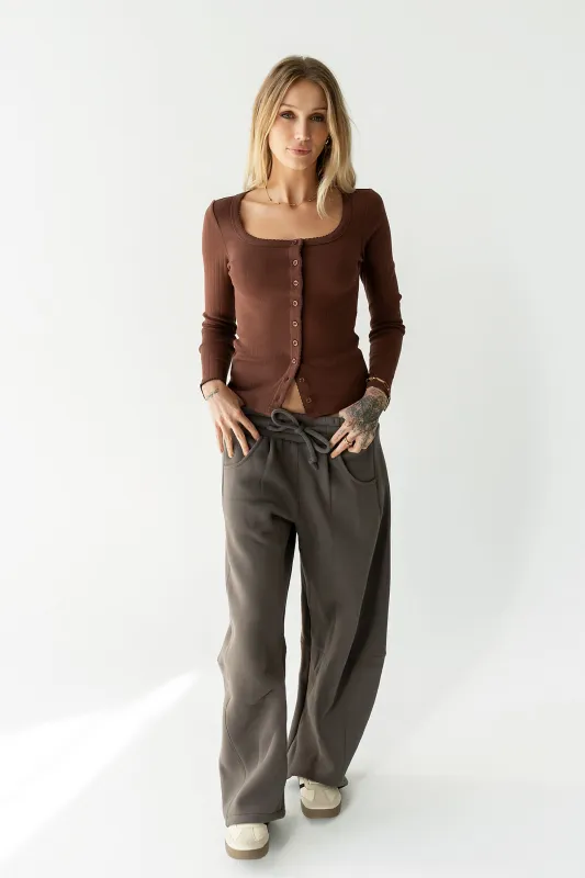 Pura Knit Top in Brown sold by bohme