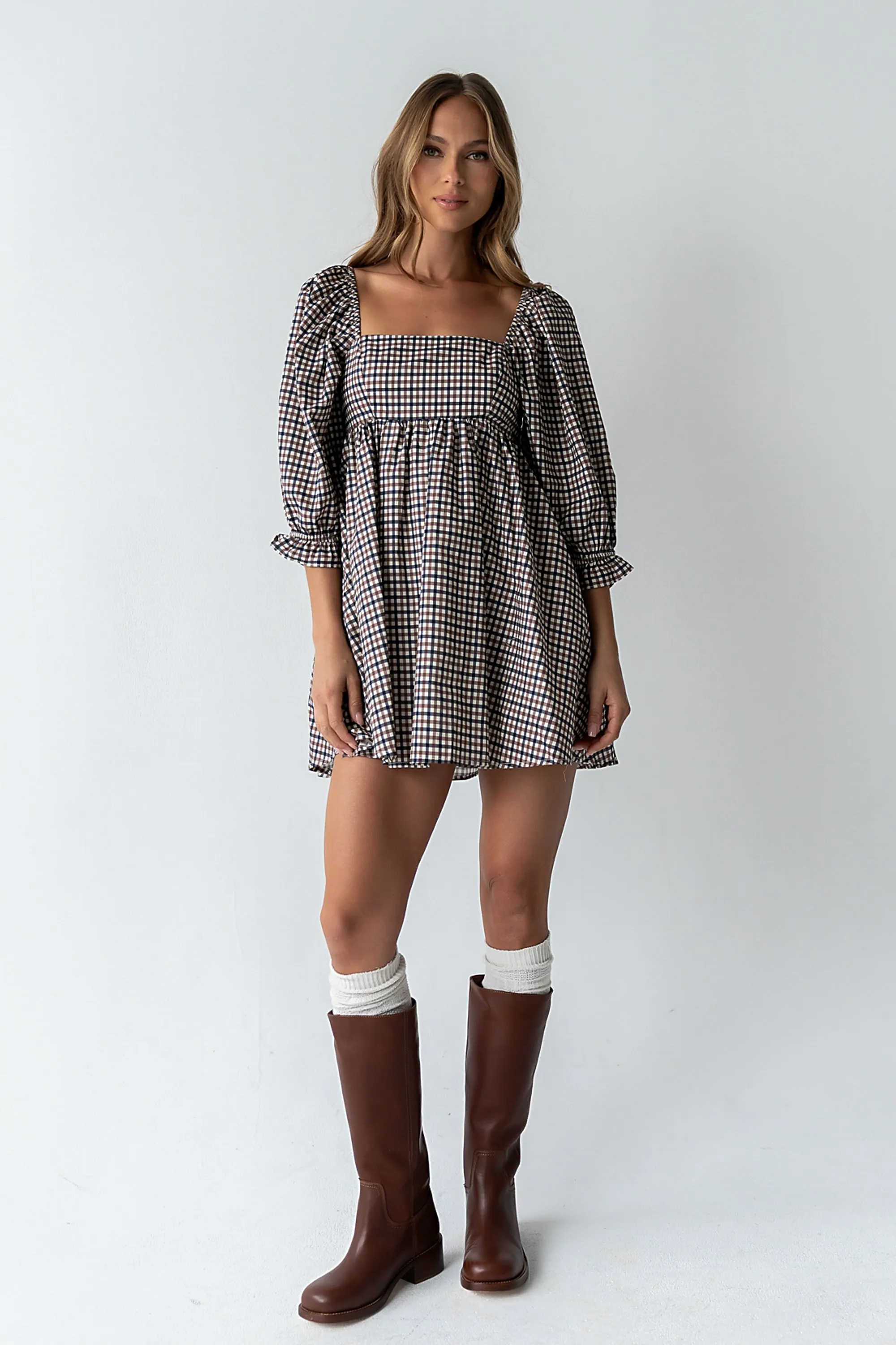 Wren Gingham Mini Dress sold by bohme