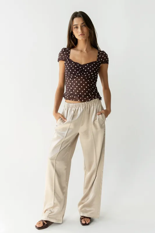 Liam Sheer Polka Dot Top sold by bohme