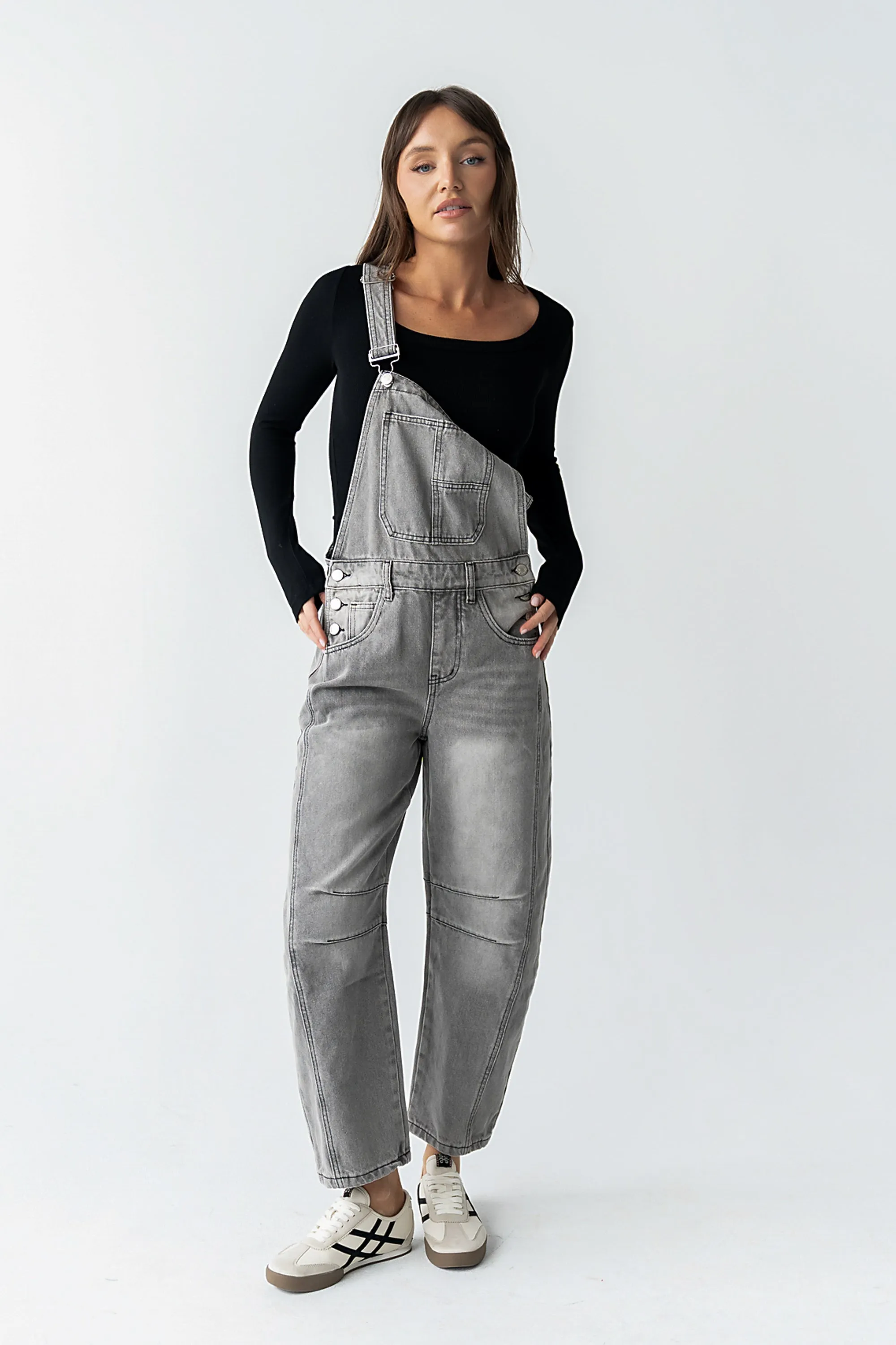 Tansy Denim Overalls in Grey sold by bohme product image thumbnail 3