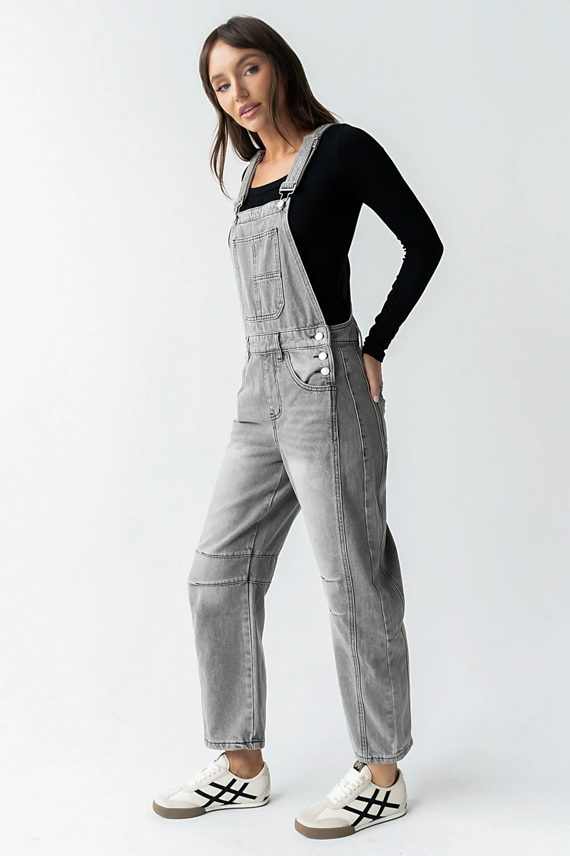 Tansy Denim Overalls in Grey sold by bohme product image thumbnail 5