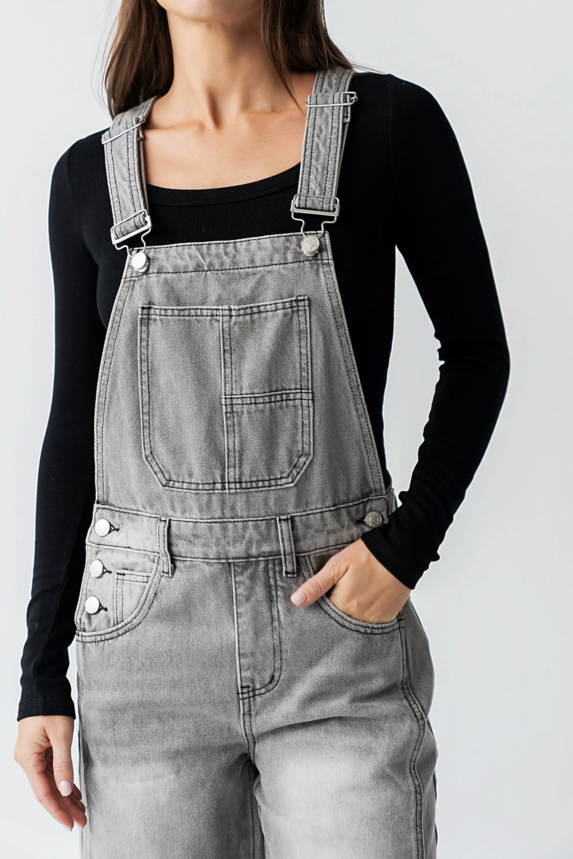 Tansy Denim Overalls in Grey sold by bohme product image thumbnail 4