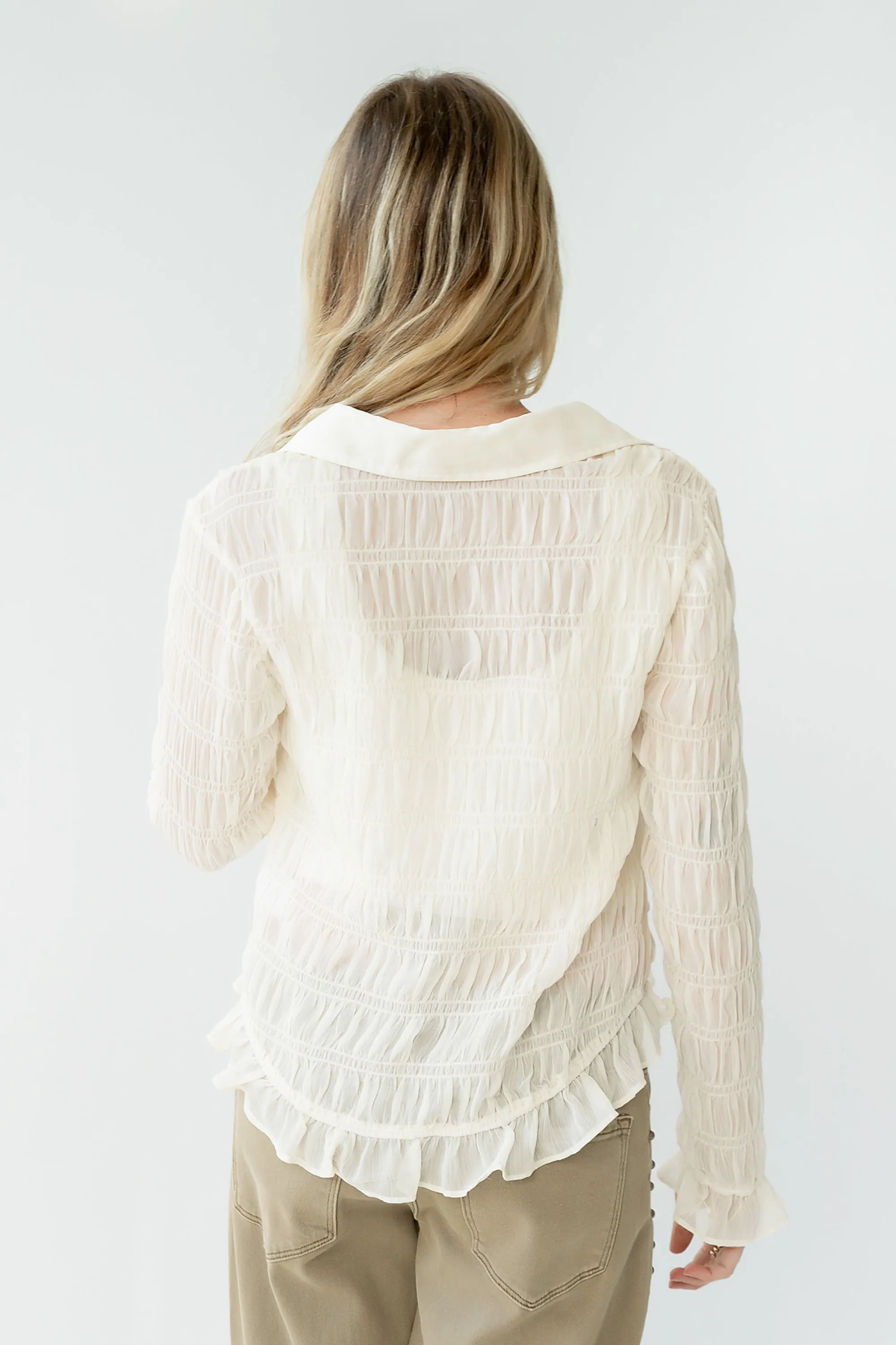 Nicola Sheer Blouse in Cream - FINAL SALE sold by bohme product image thumbnail 2