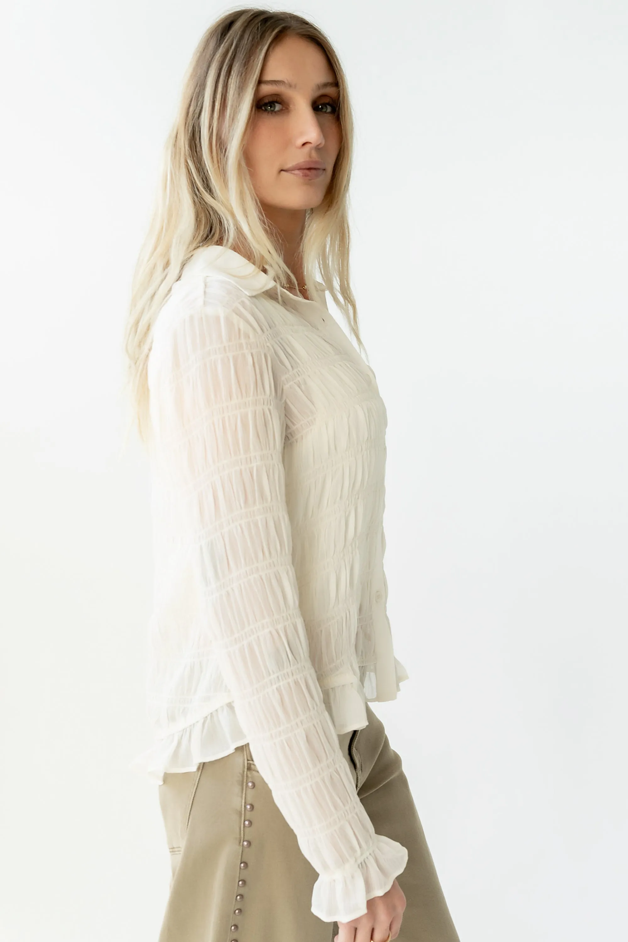 Nicola Sheer Blouse in Cream - FINAL SALE sold by bohme product image thumbnail 4