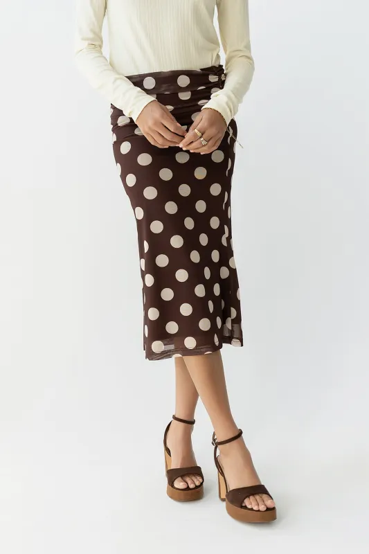 Elsie Polka Dot Maxi Skirt sold by bohme