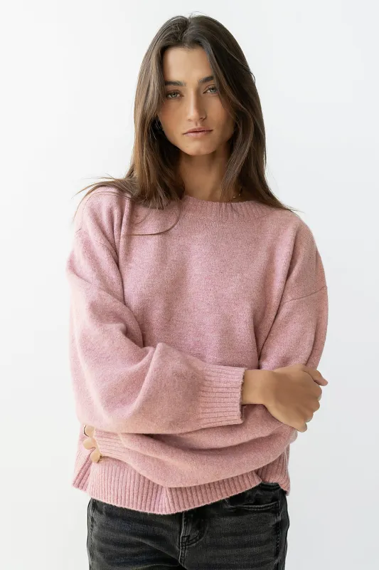 Josey Oversized Sweater in Pink sold by bohme