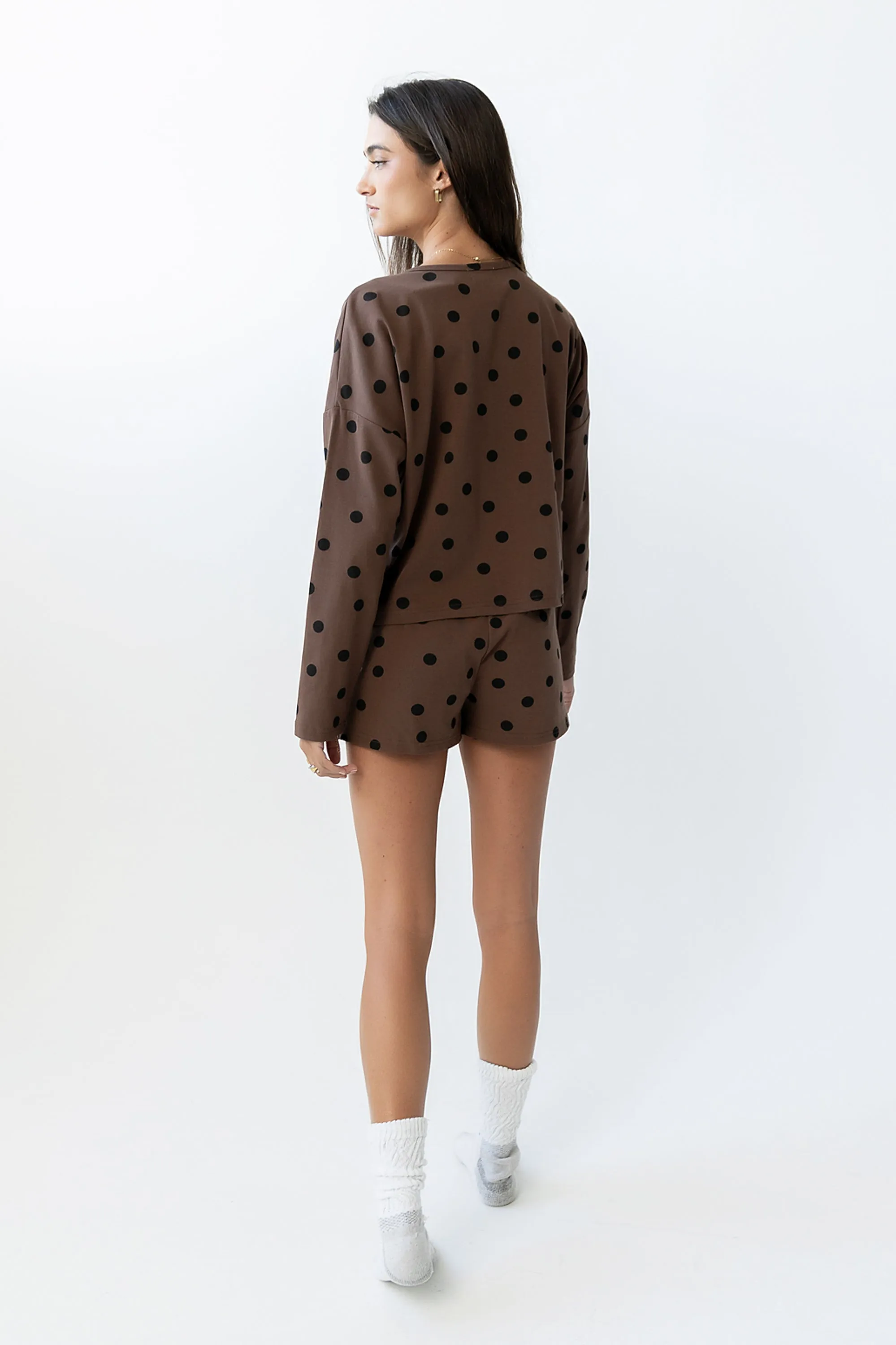 James Polka Dot Shorts in Brown sold by bohme product image thumbnail 5