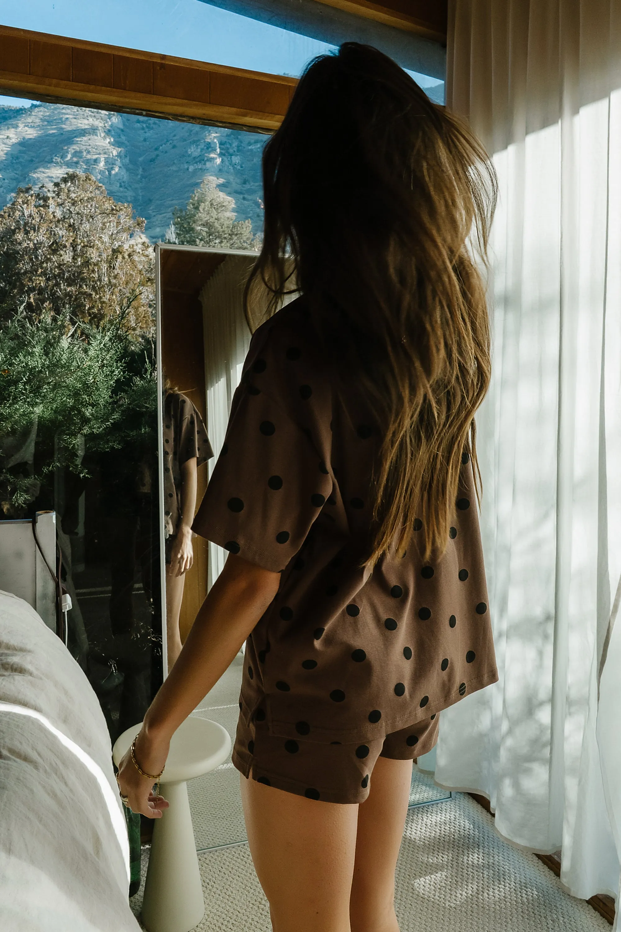 James Polka Dot Tee in Brown sold by bohme product image thumbnail 3