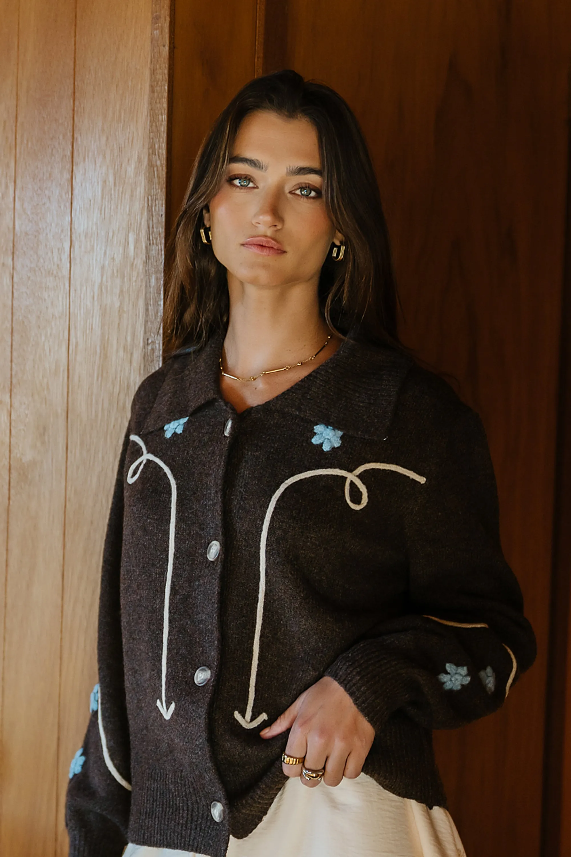Ramero Embroidered Cardigan sold by bohme product image thumbnail 4