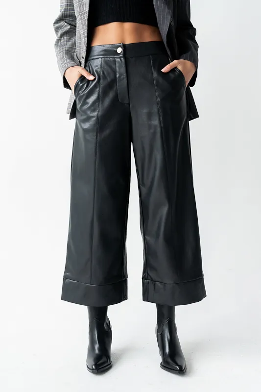 Ulani Vegan Leather Pants in Black sold by bohme