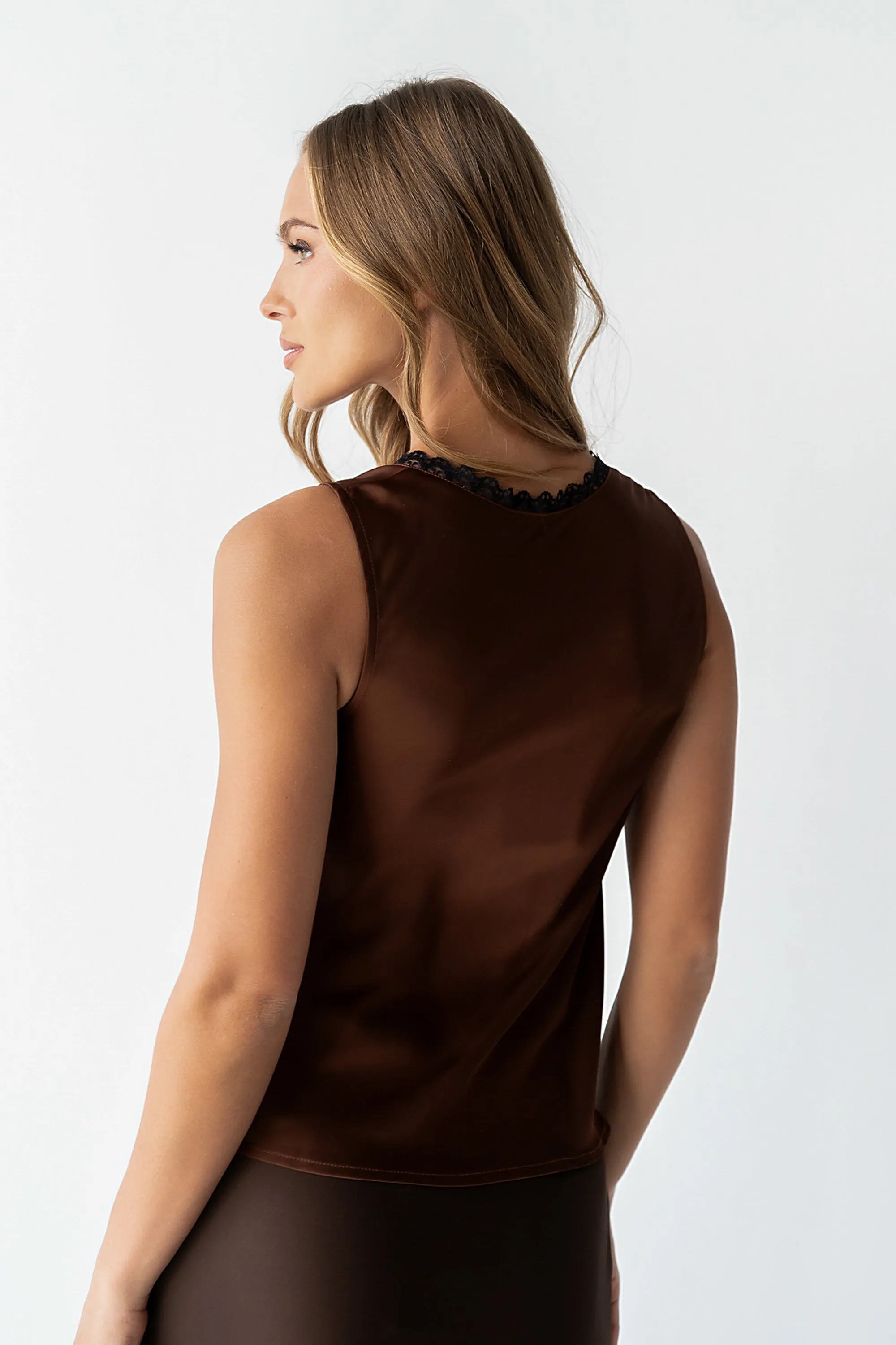 Kendall Satin Top in Brown sold by bohme product image thumbnail 4