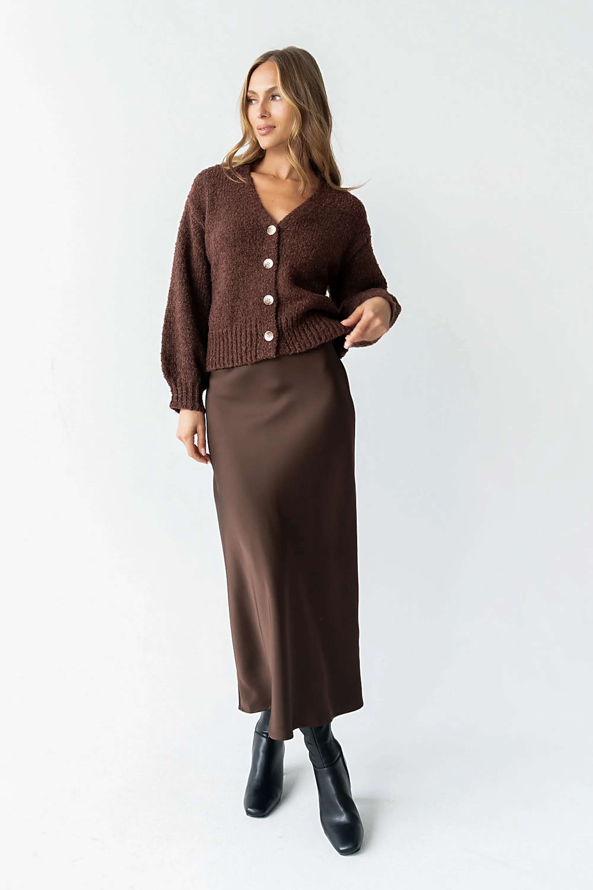 Markie Knit Cardigan in Brown sold by bohme product image thumbnail 2