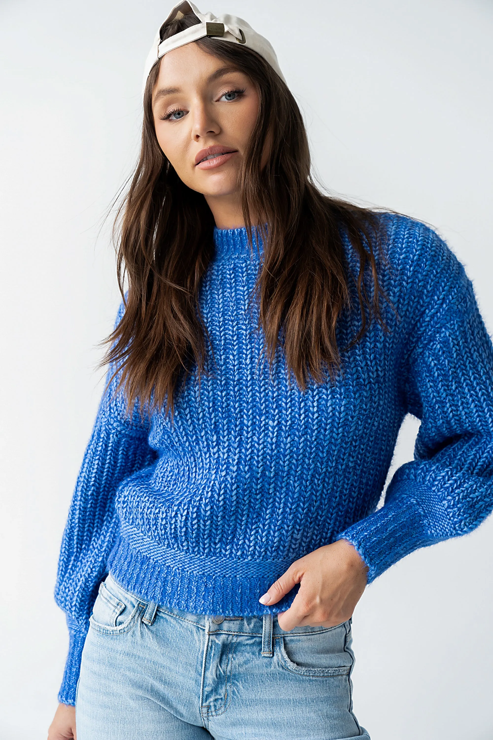 Noel Two Toned Sweater in Blue - FINAL SALE sold by bohme product image thumbnail 5