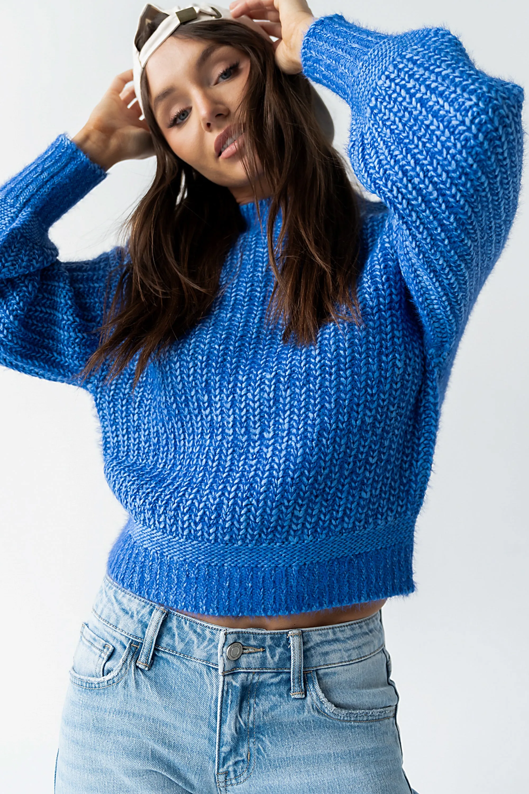 Noel Two Toned Sweater in Blue - FINAL SALE sold by bohme