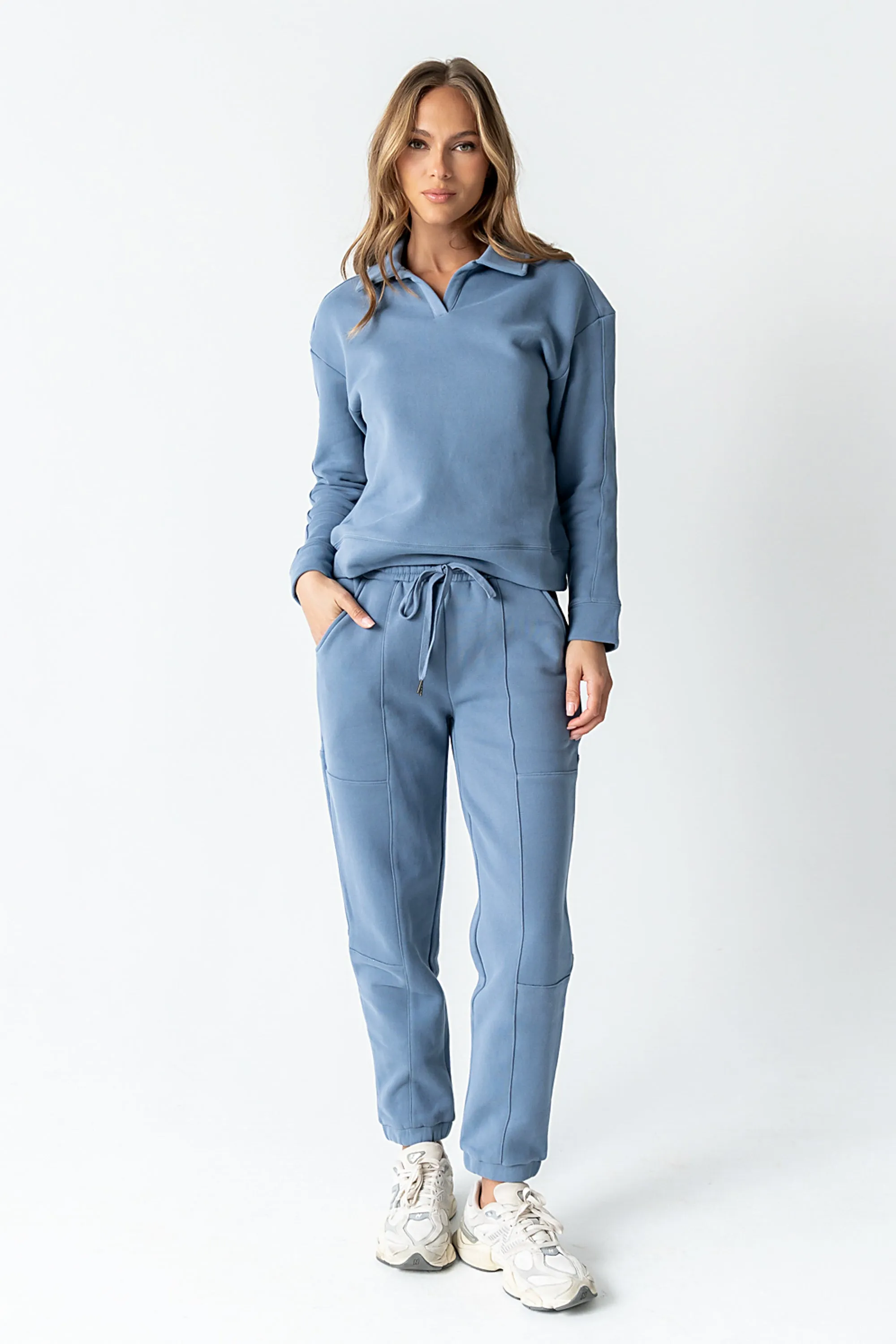 Patricia Collared Sweatshirt in Blue sold by bohme product image thumbnail 2