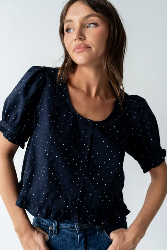 Jessie Polka Dot Blouse in Navy - FINAL SALE made by bohme