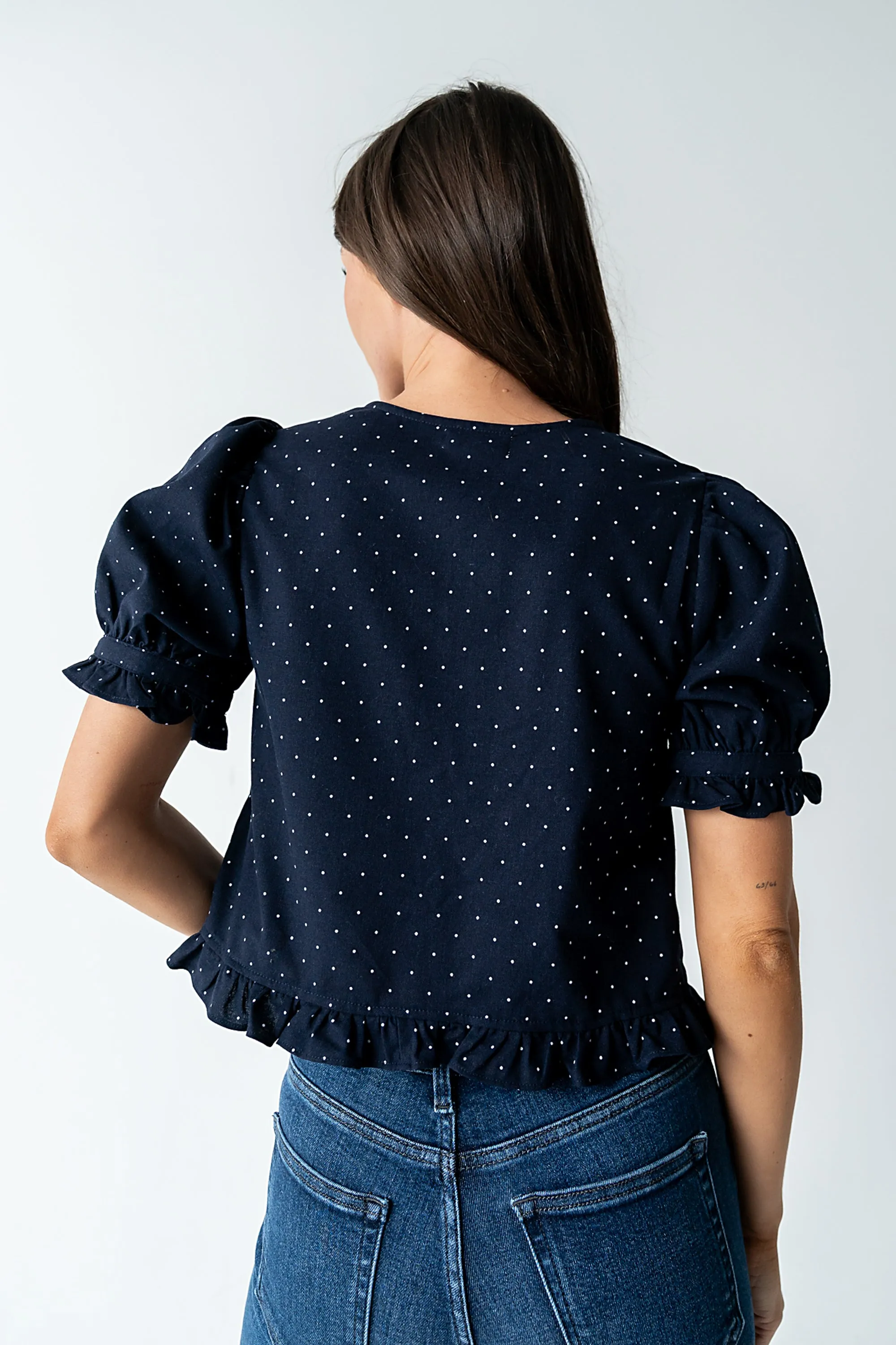 Jessie Polka Dot Blouse in Navy - FINAL SALE sold by bohme product image thumbnail 2