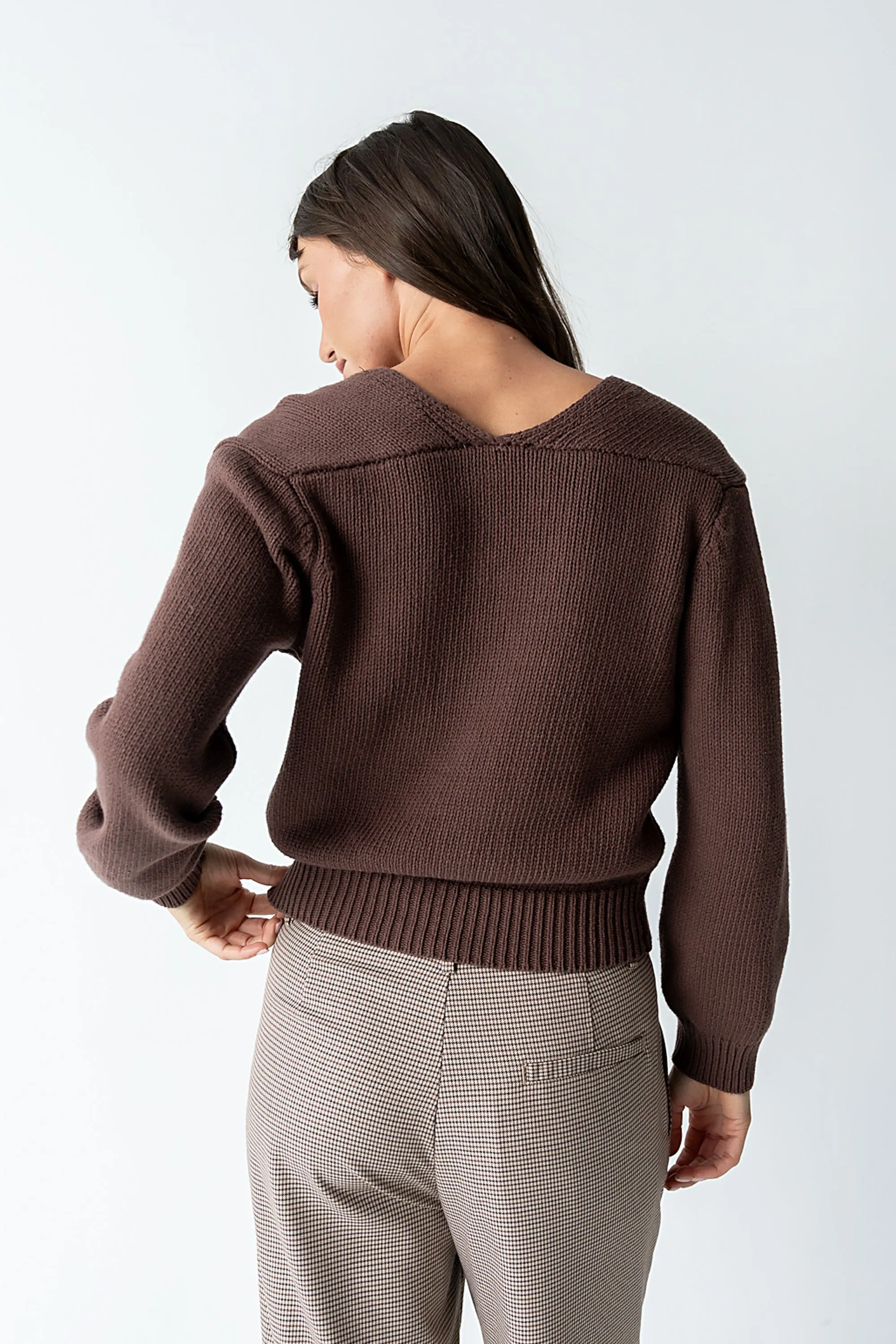 Marlie Knit Cardigan in Brown sold by bohme product image thumbnail 2
