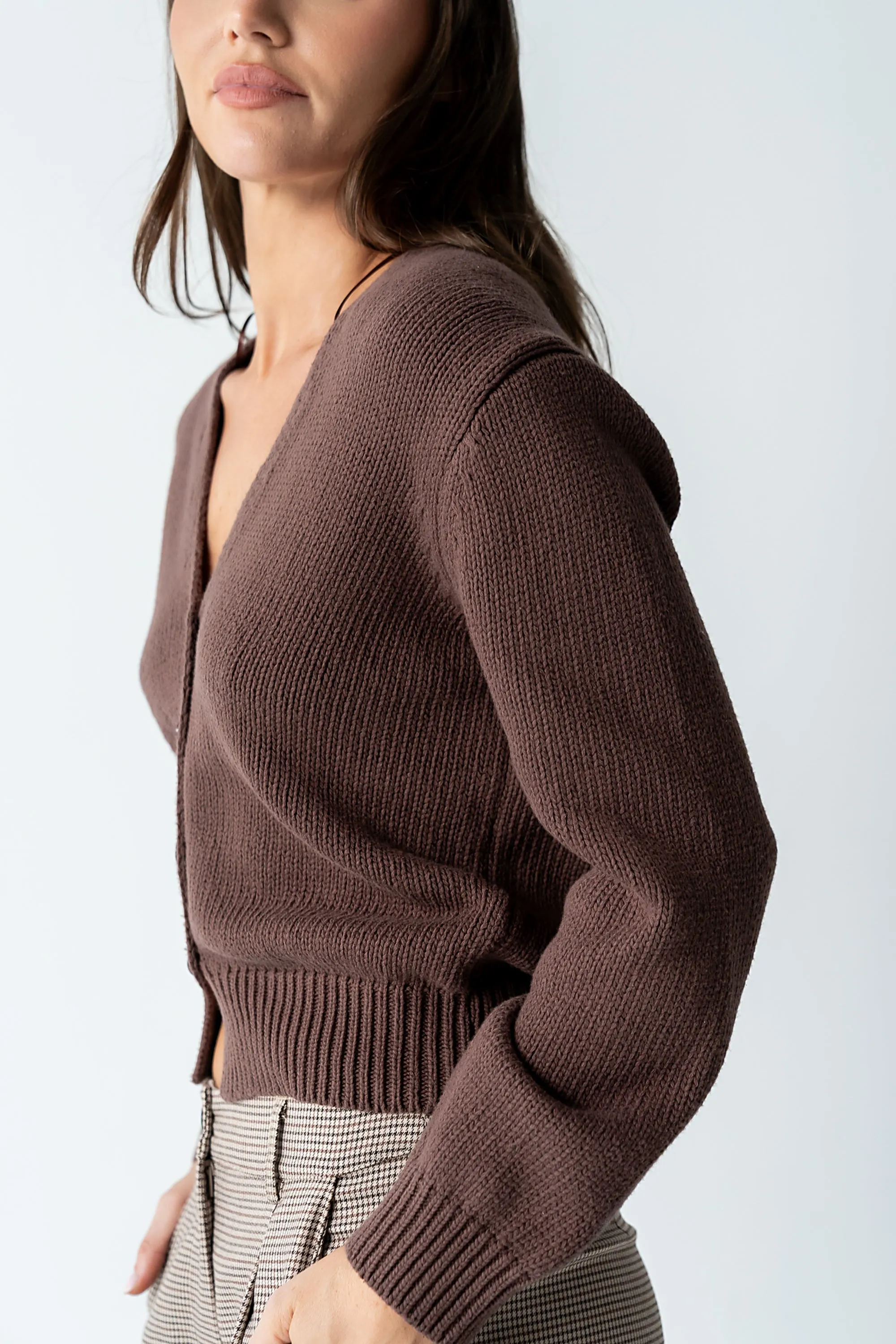 Marlie Knit Cardigan in Brown sold by bohme product image thumbnail 5