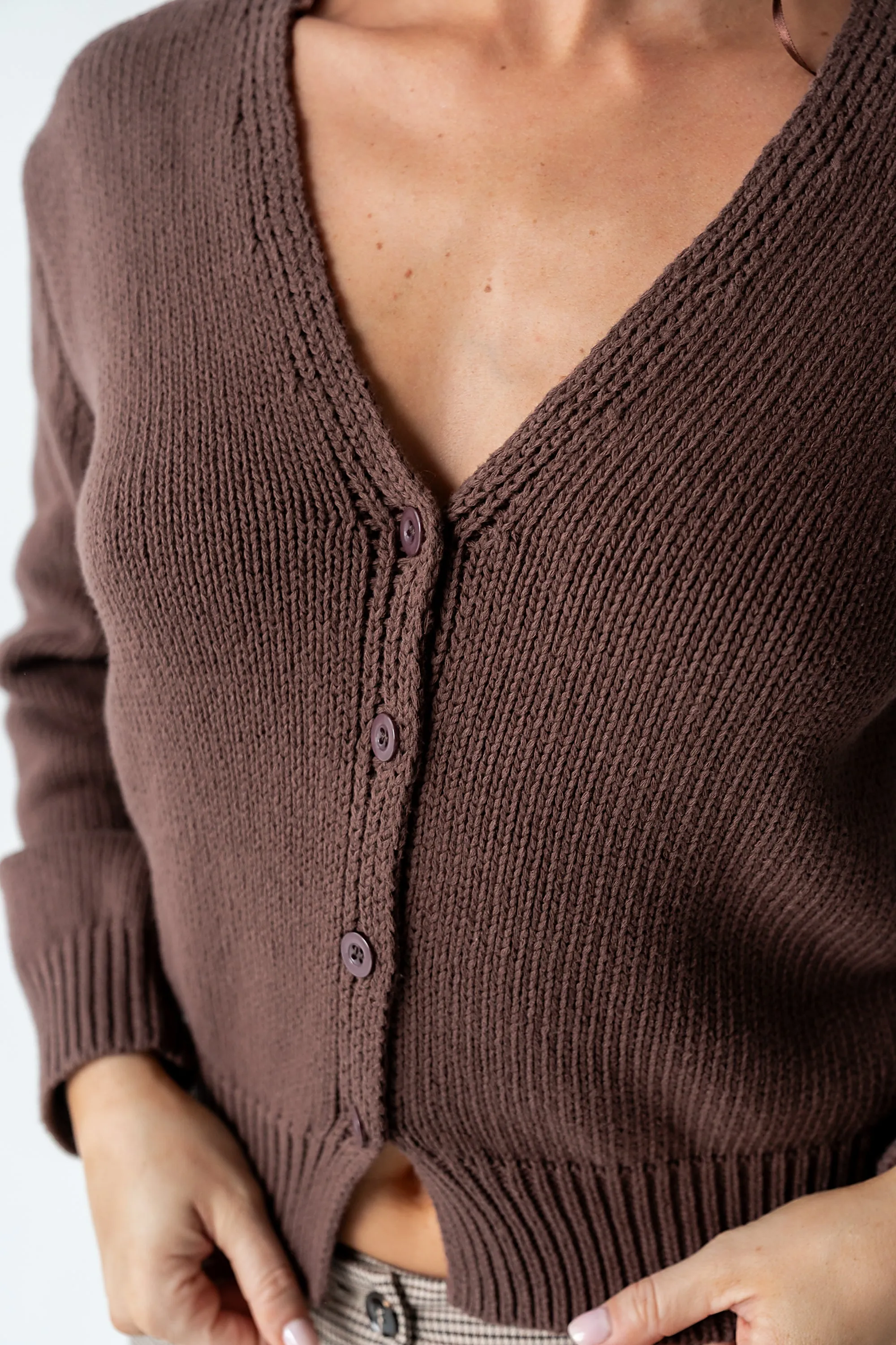 Marlie Knit Cardigan in Brown sold by bohme product image thumbnail 4