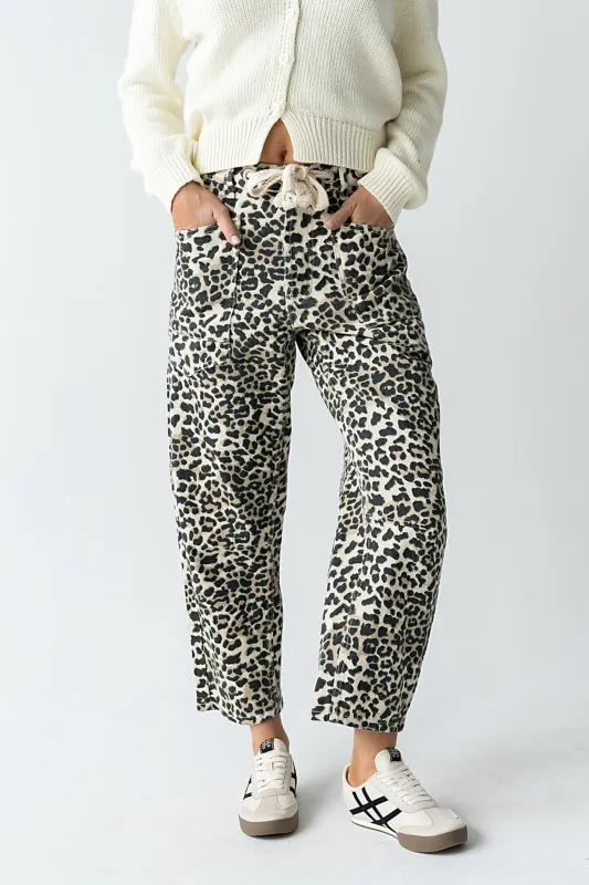 Jocelyn Barrel Jeans in Leopard sold by bohme