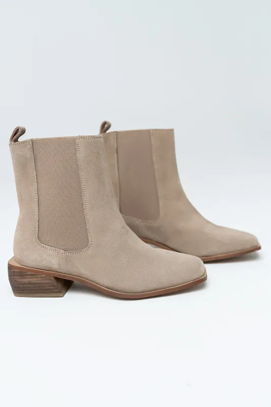 Effie Ankle Boot in Taupe sold by bohme