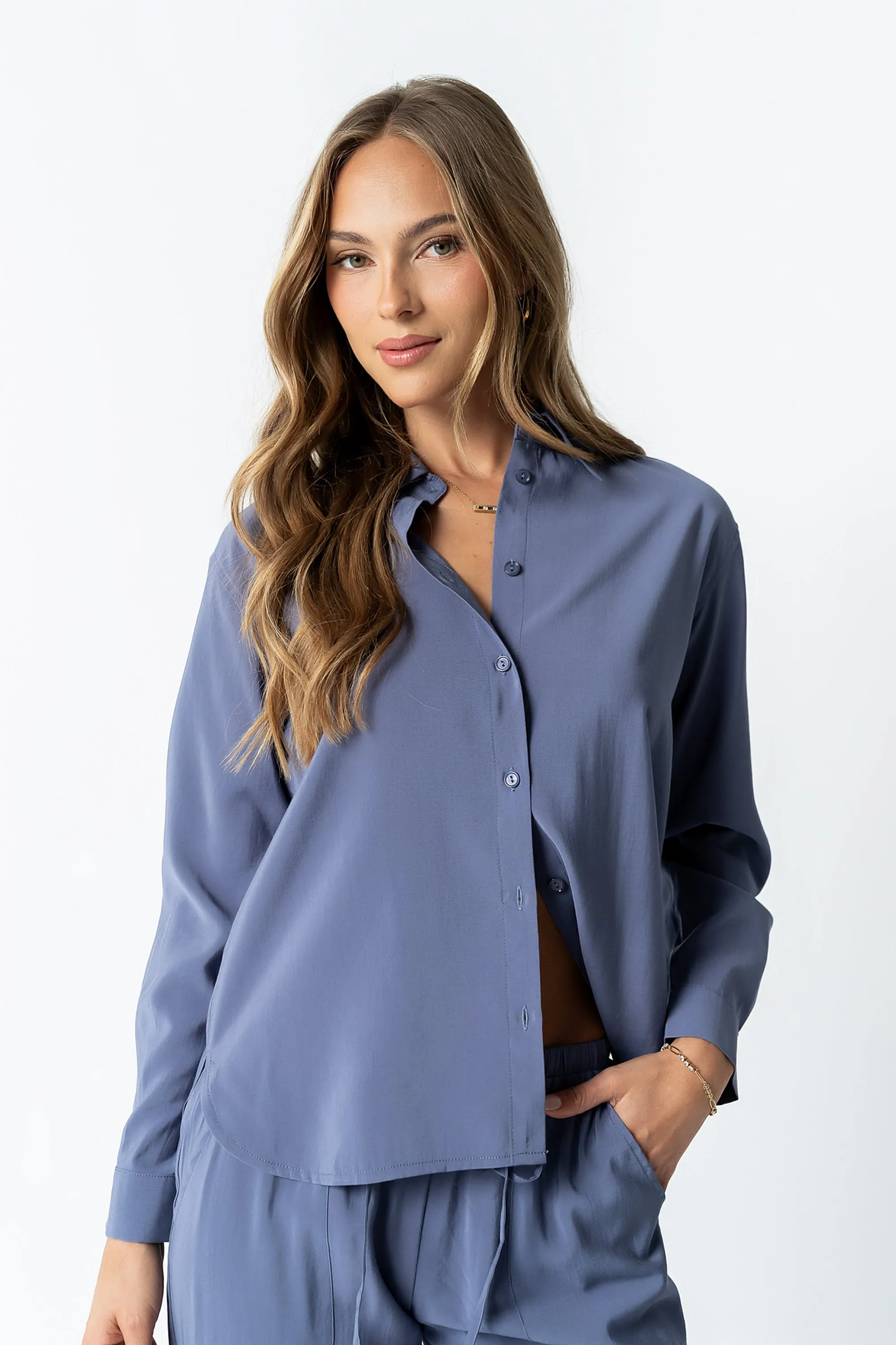 Tacie Button Up in Blue - FINAL SALE sold by bohme