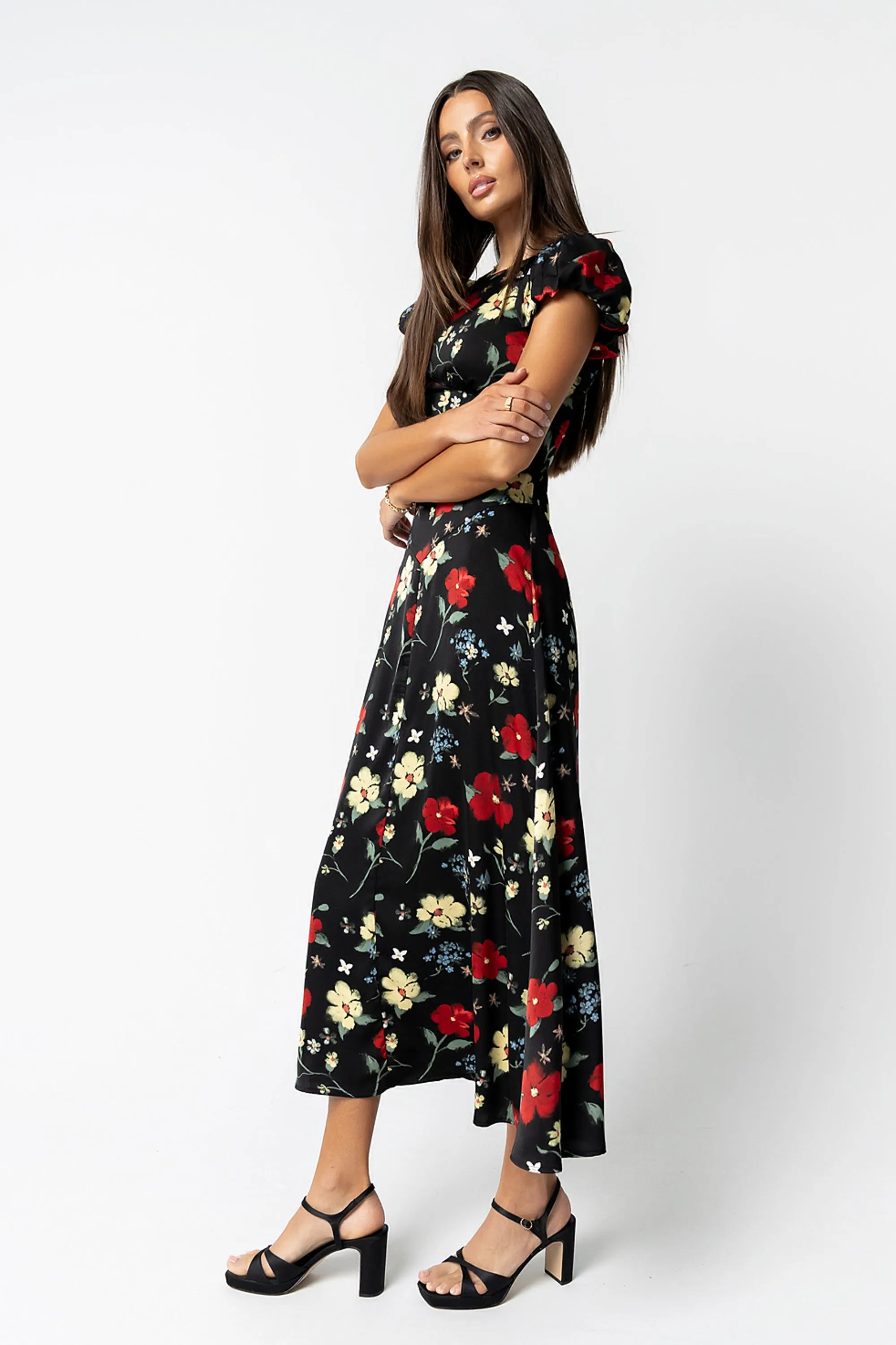 Jenna Floral Maxi Dress in Black sold by bohme product image thumbnail 3