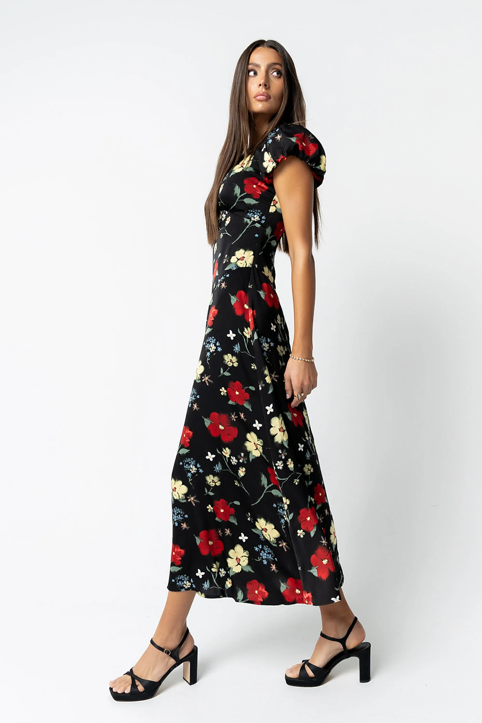 Jenna Floral Maxi Dress in Black sold by bohme product image thumbnail 4