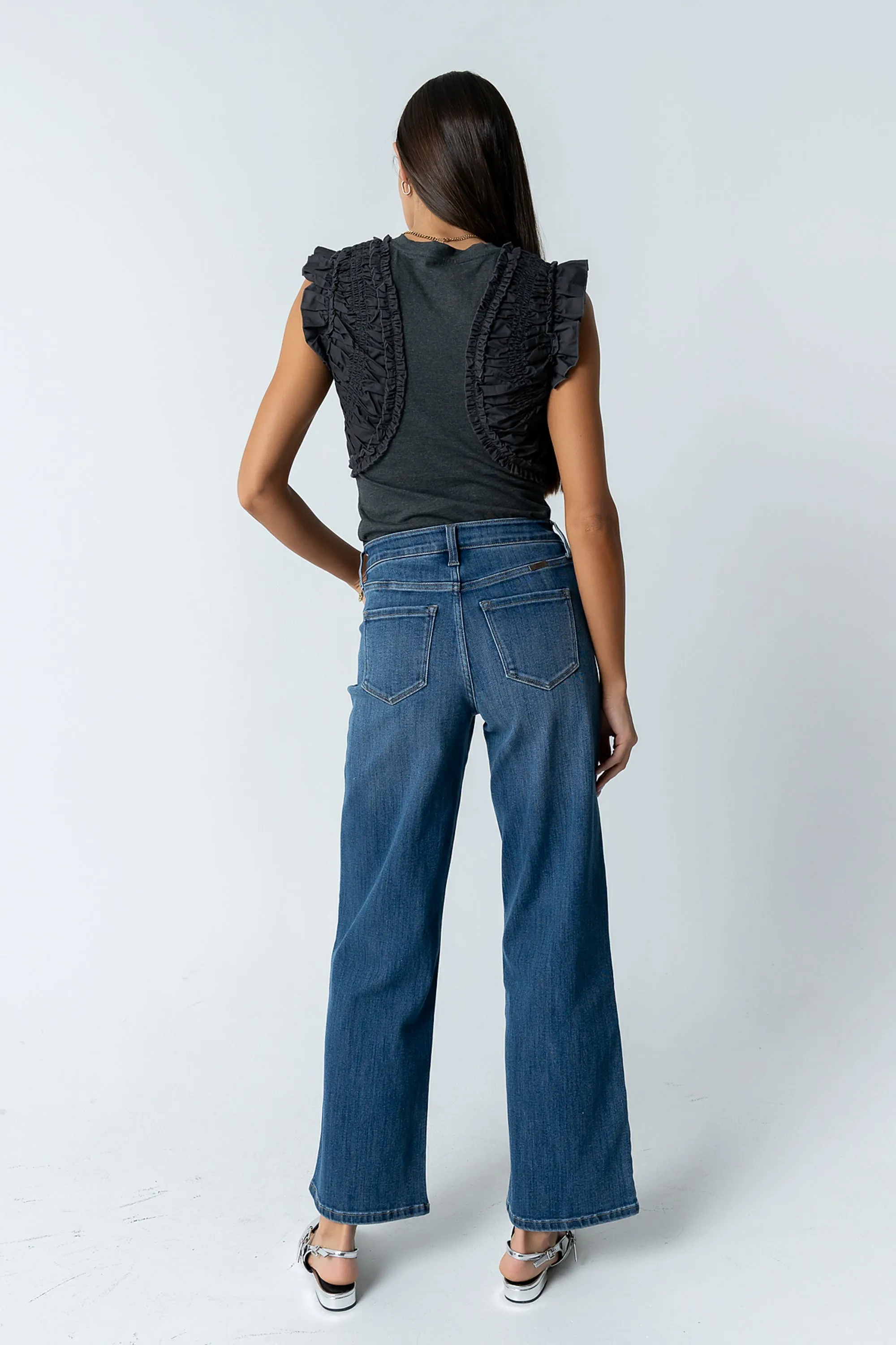 Storie Mixed Media Top in Charcoal sold by bohme product image thumbnail 4