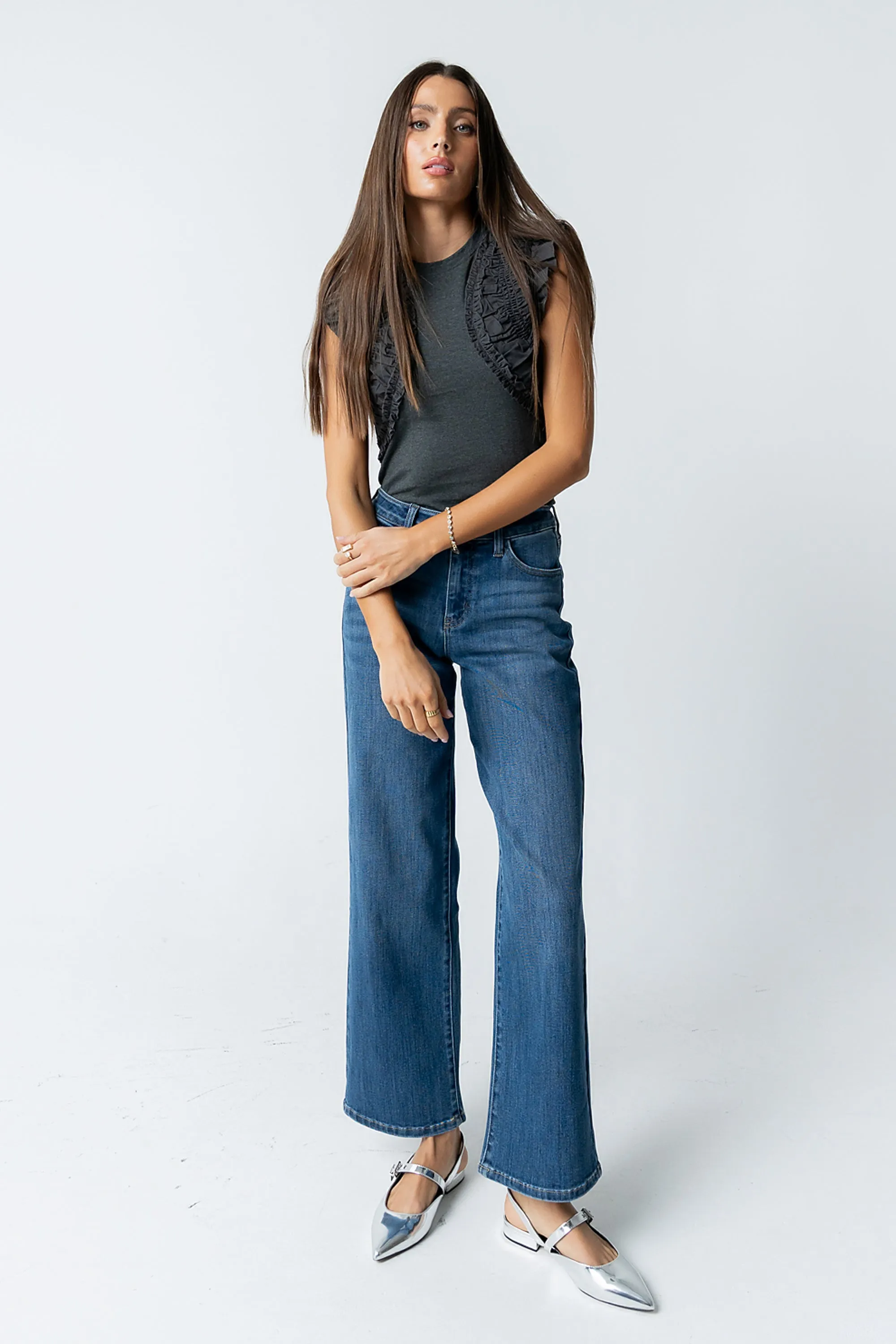 Storie Mixed Media Top in Charcoal sold by bohme product image thumbnail 3