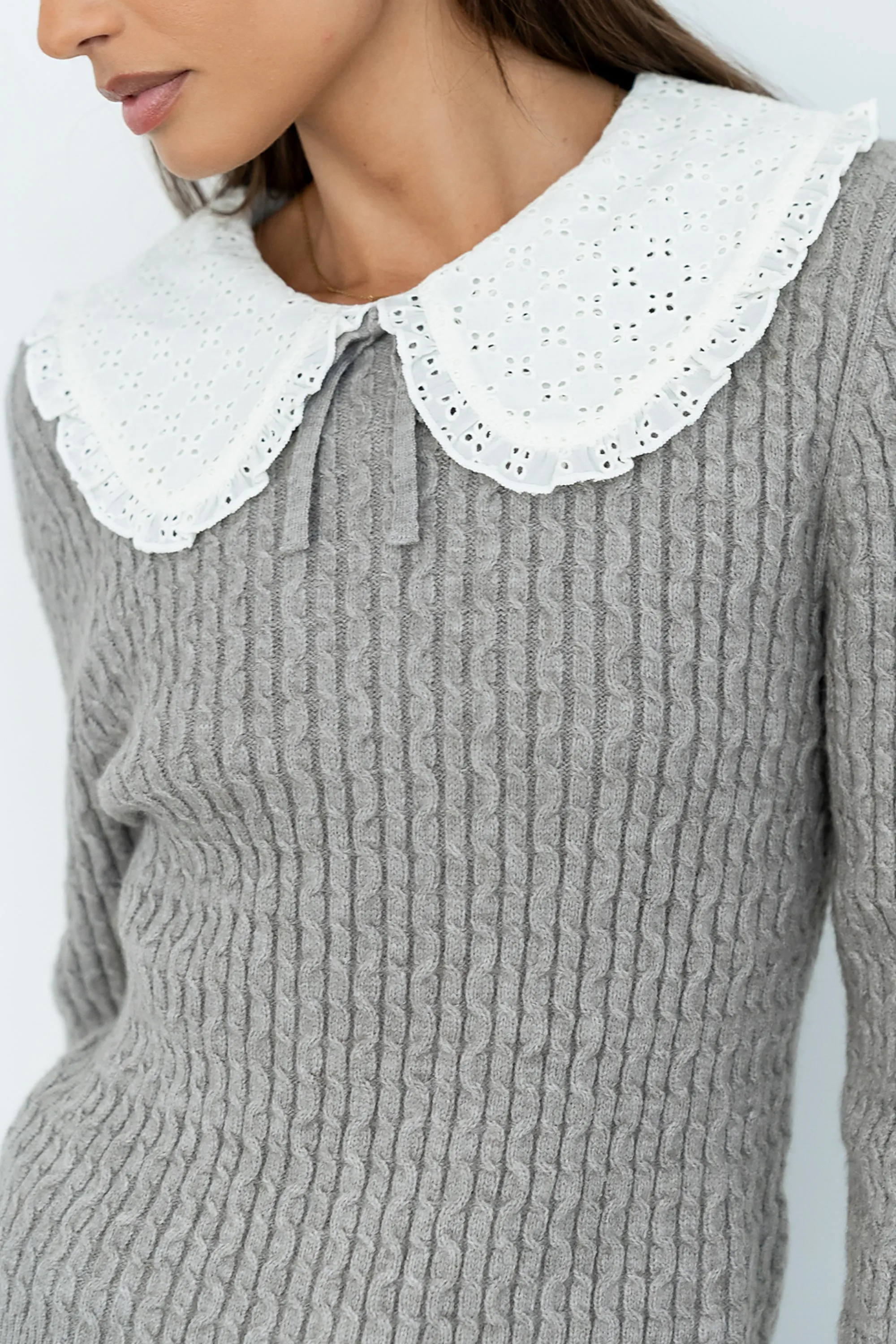 Bobbi Collared Sweater in Grey - FINAL SALE sold by bohme product image thumbnail 3