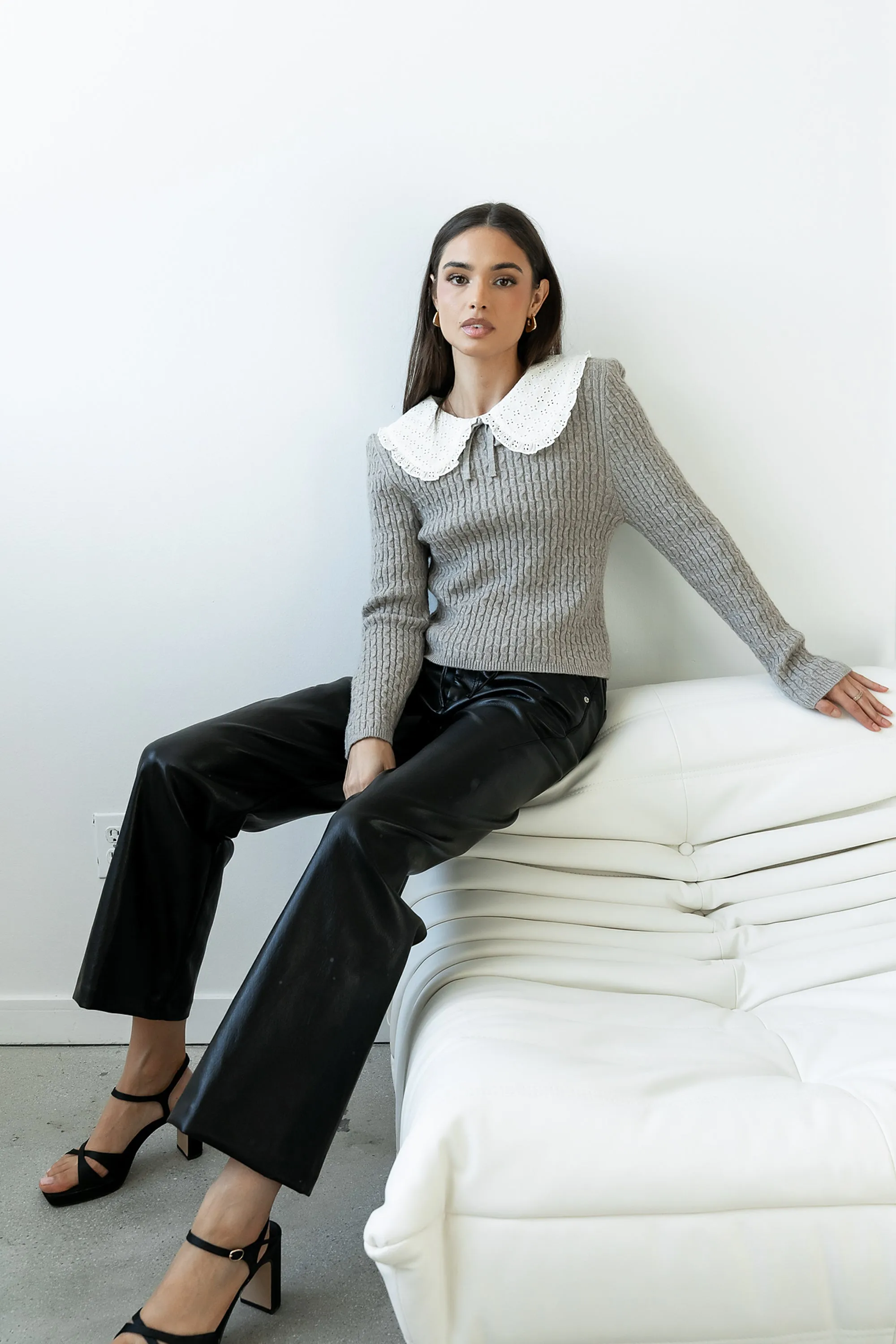 Bobbi Collared Sweater in Grey - FINAL SALE sold by bohme product image thumbnail 2