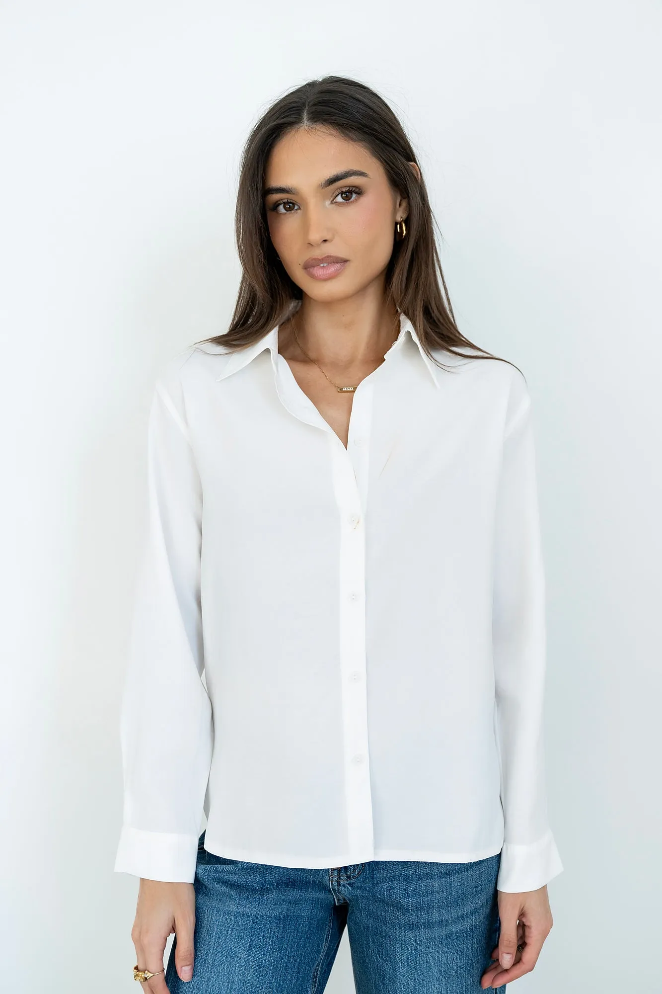 Tacie Button Up in White sold by bohme product image thumbnail 3