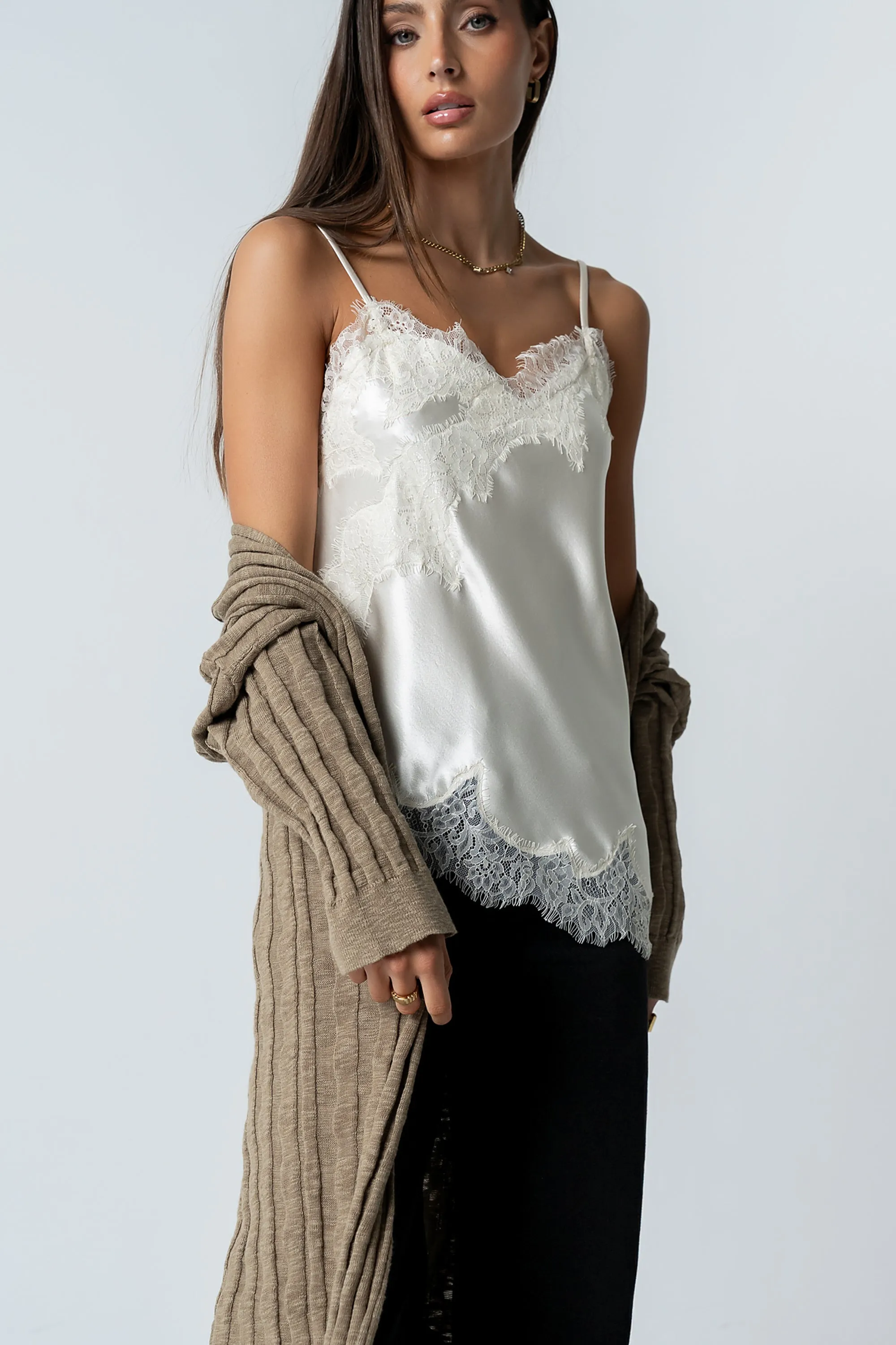 Marlie Asymmetrical Top in Cream sold by bohme