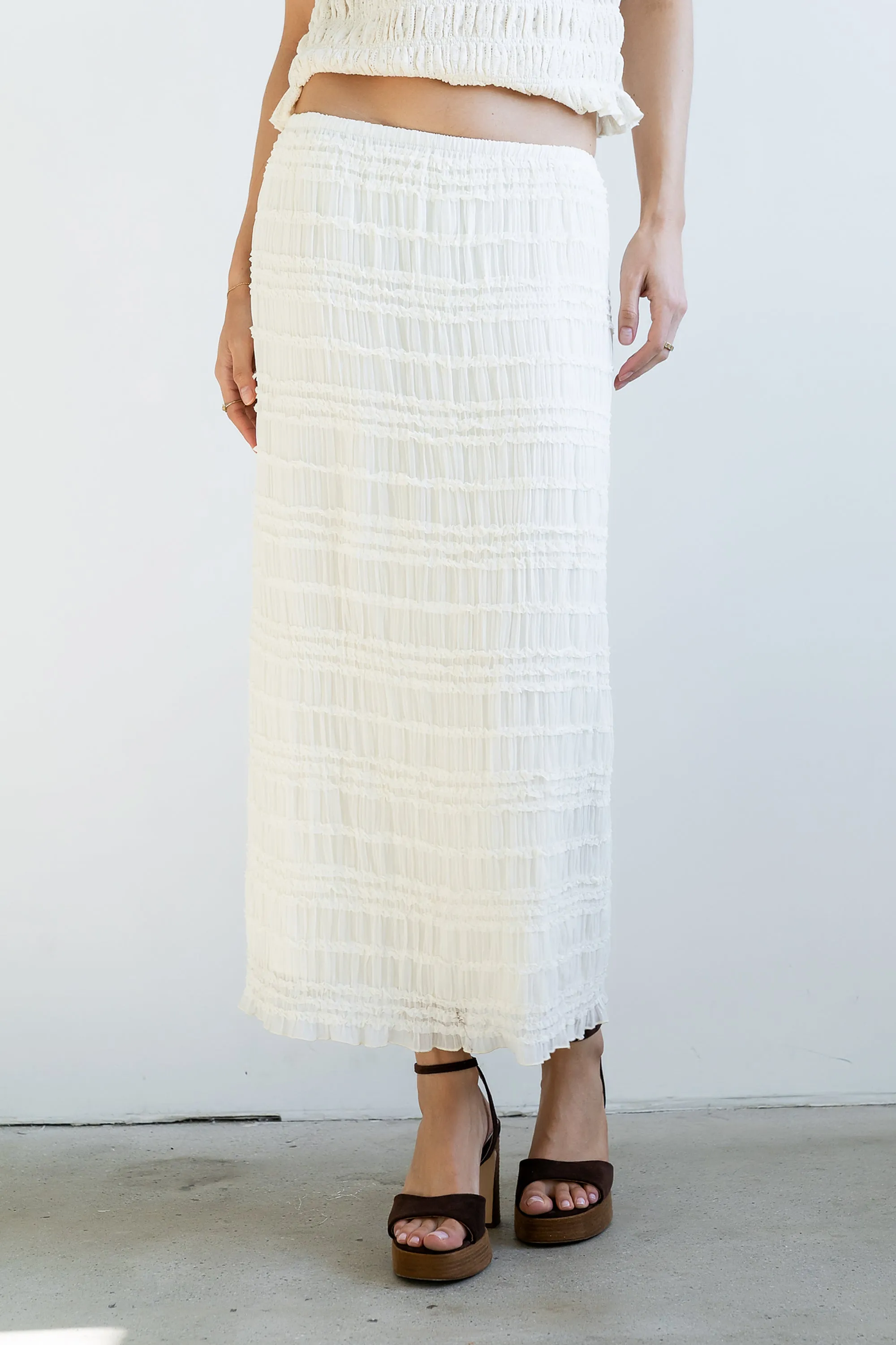 Marcus Chiffon Maxi Skirt in Cream sold by bohme product image thumbnail 4