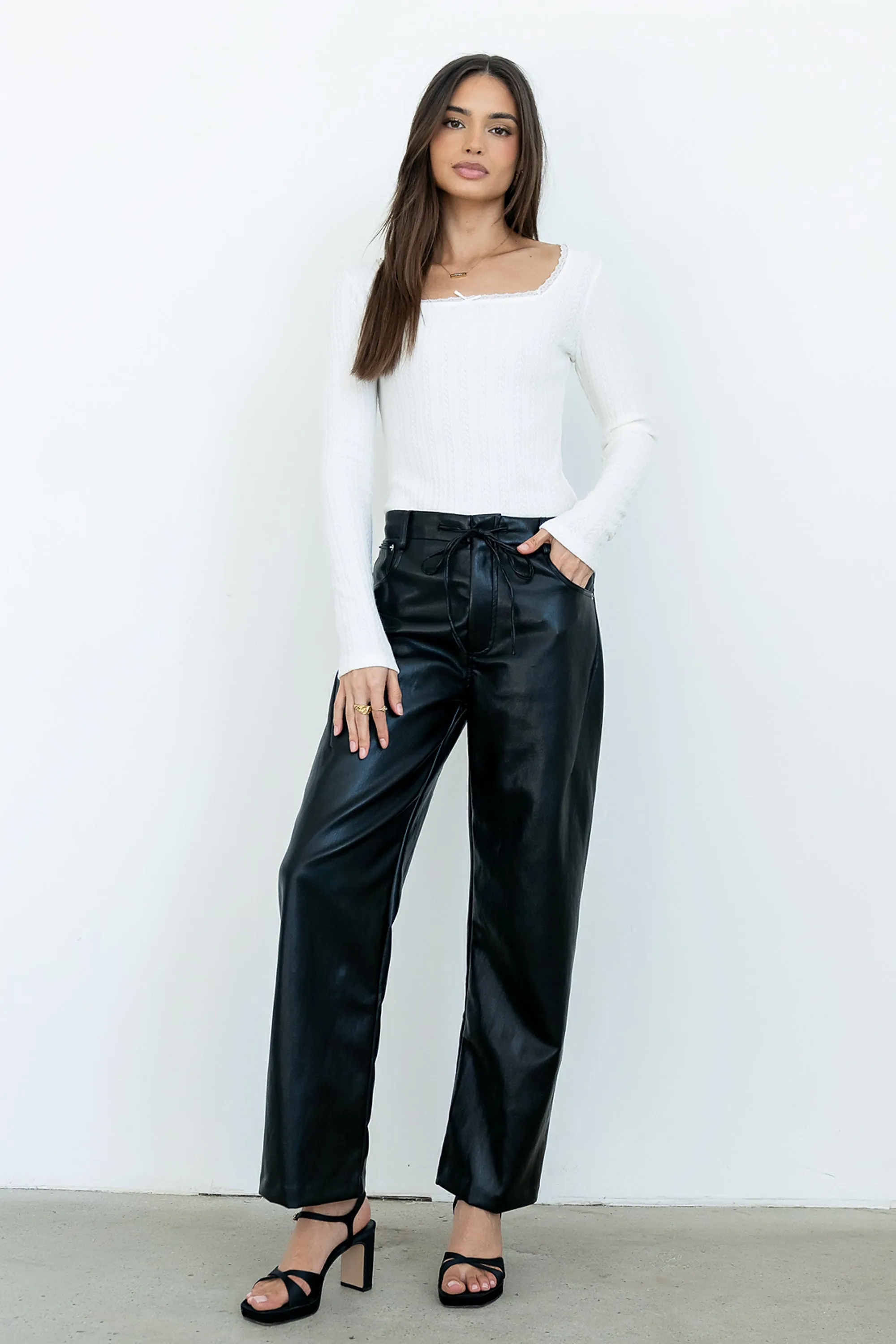 Andrea Knit Top in Off White sold by bohme