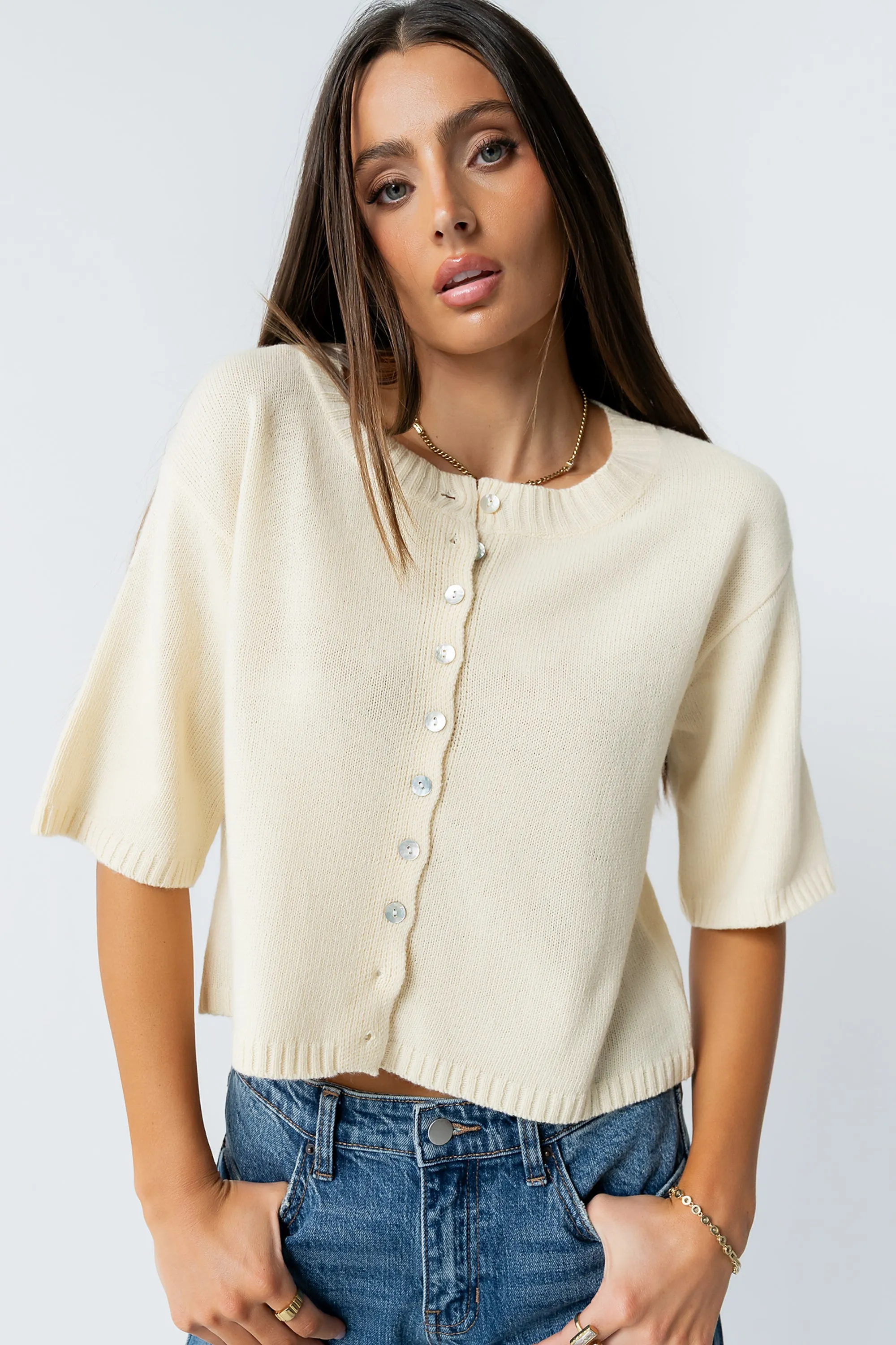 Macey Knit Sweater in Yellow sold by bohme product image thumbnail 2
