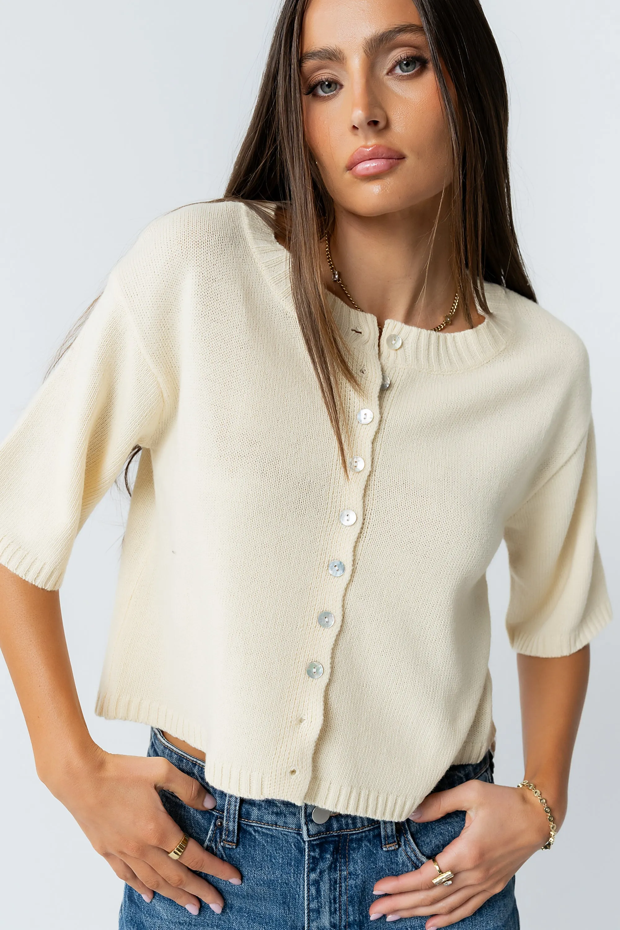 Macey Knit Sweater in Yellow sold by bohme