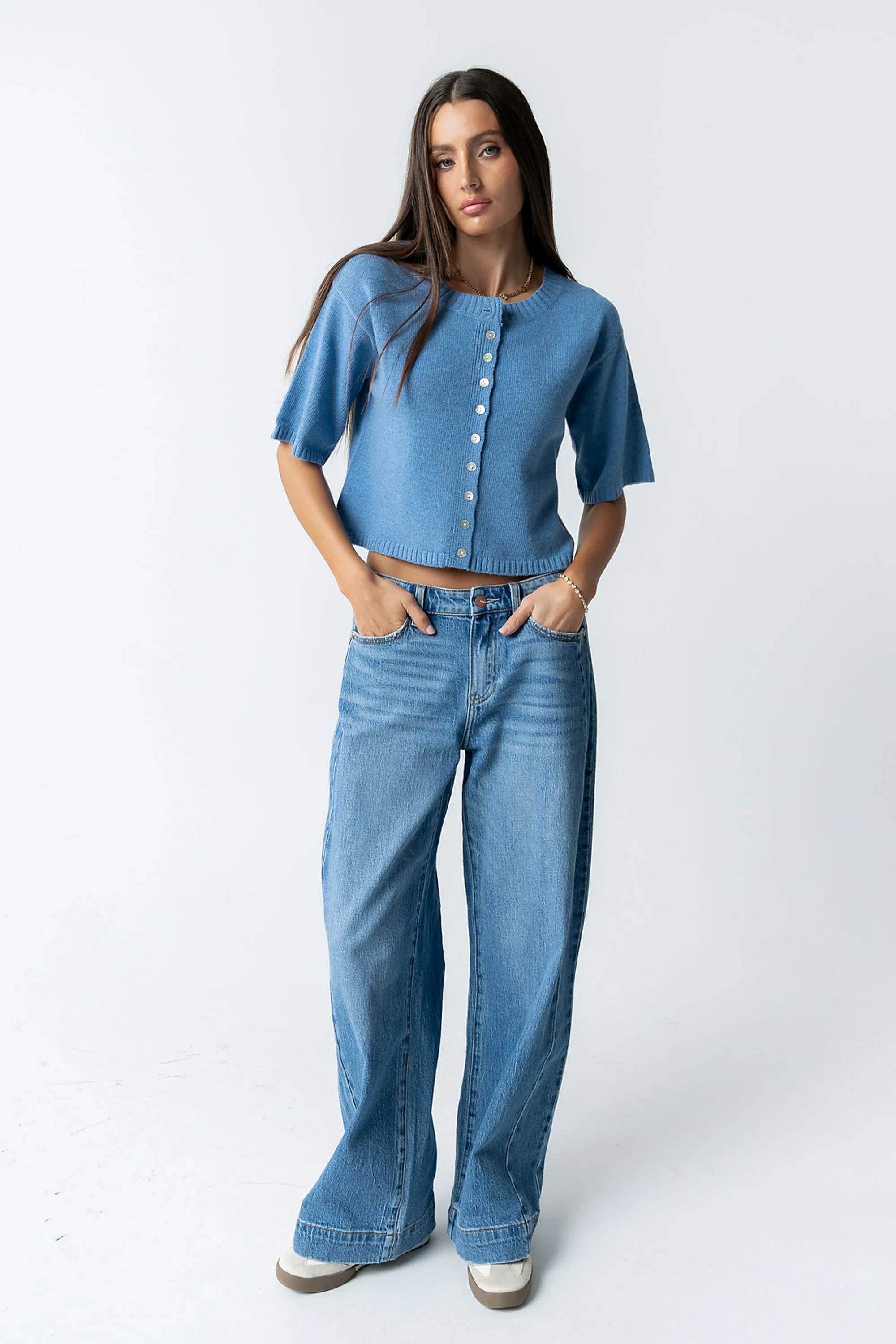 Macey Knit Sweater in Blue sold by bohme product image thumbnail 3