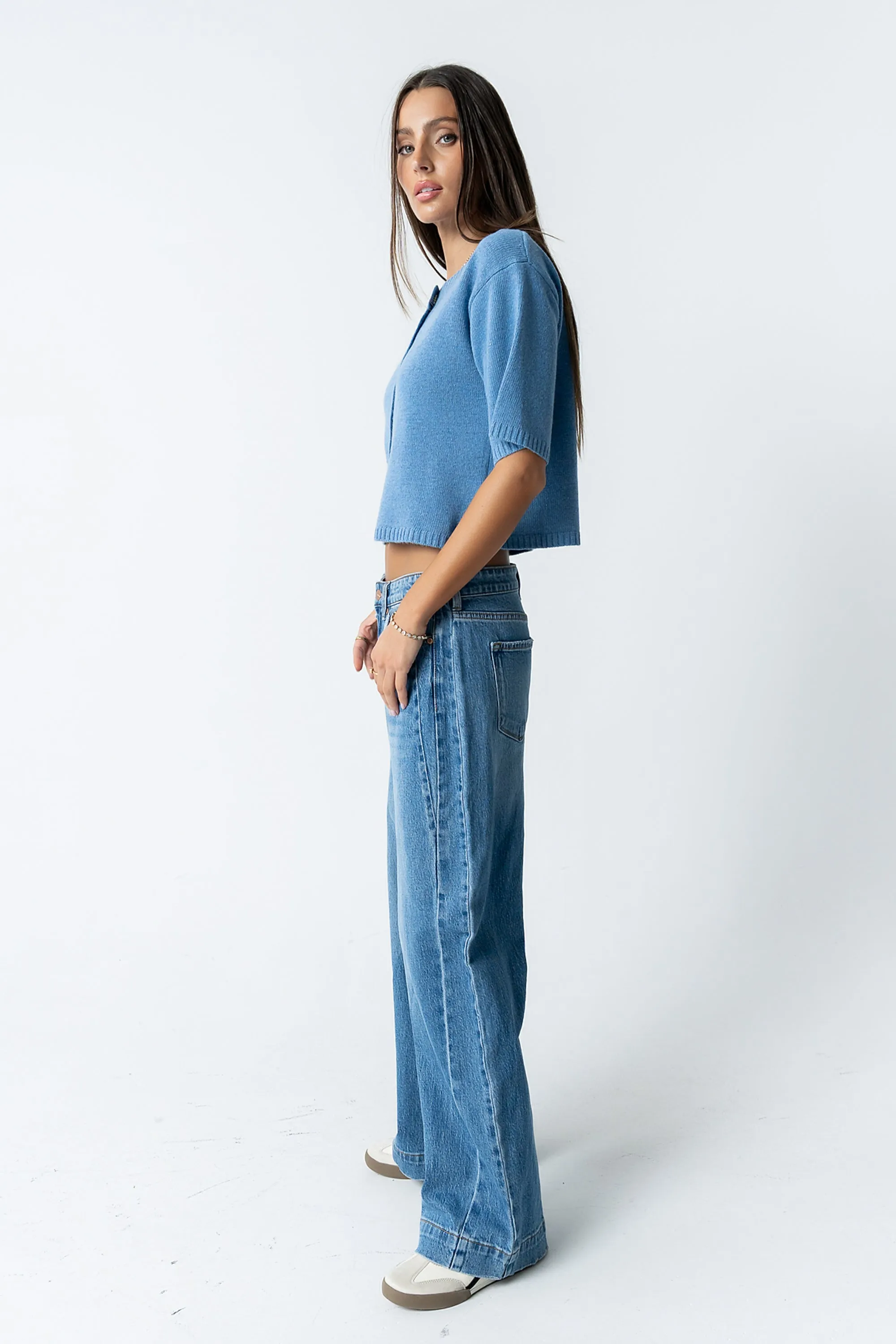 Macey Knit Sweater in Blue sold by bohme product image thumbnail 4