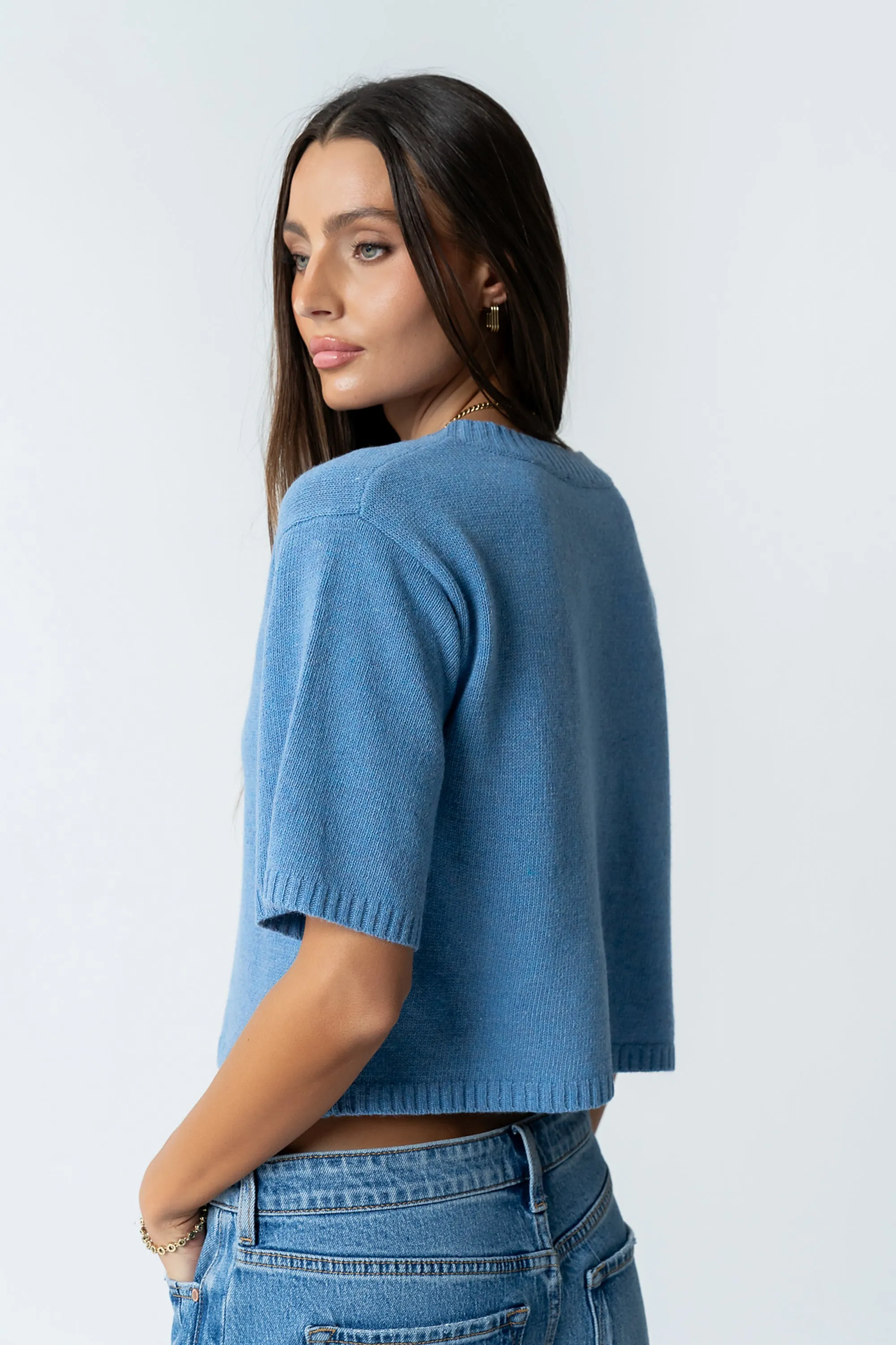 Macey Knit Sweater in Blue sold by bohme product image thumbnail 2